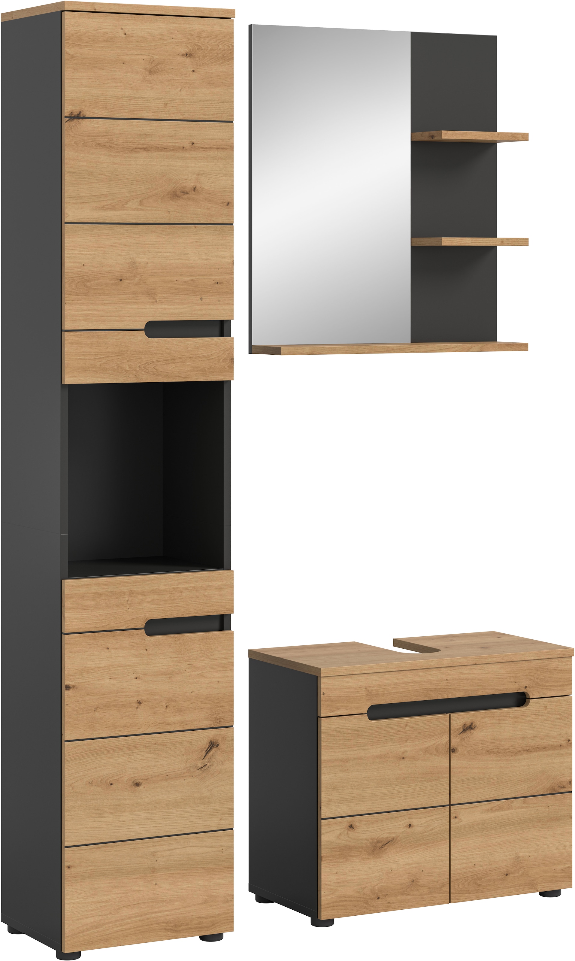 INOSIGN Badmöbel-Set »REHAT, 3-teilig, Breite 116 cm, mit grifflosen Fronte günstig online kaufen