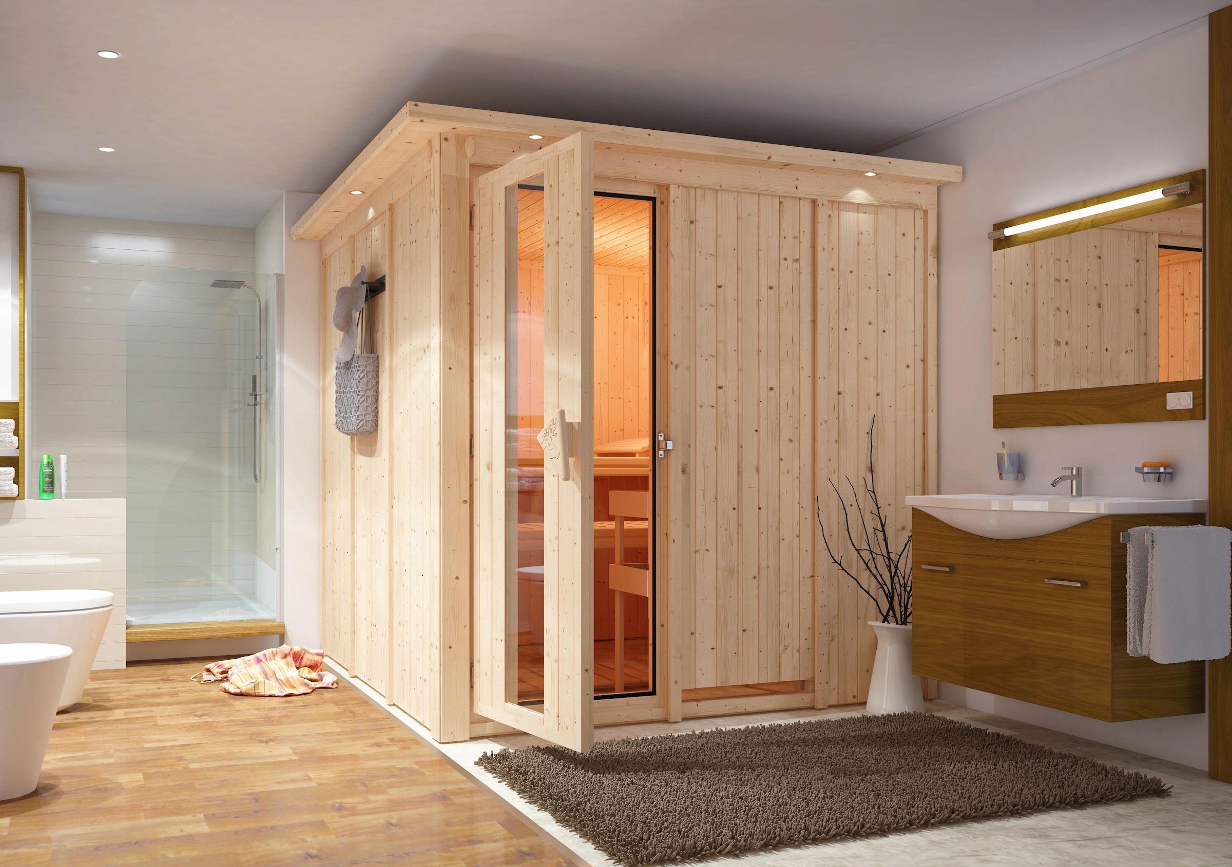 Karibu Sauna »Rodin«, ohne Ofen