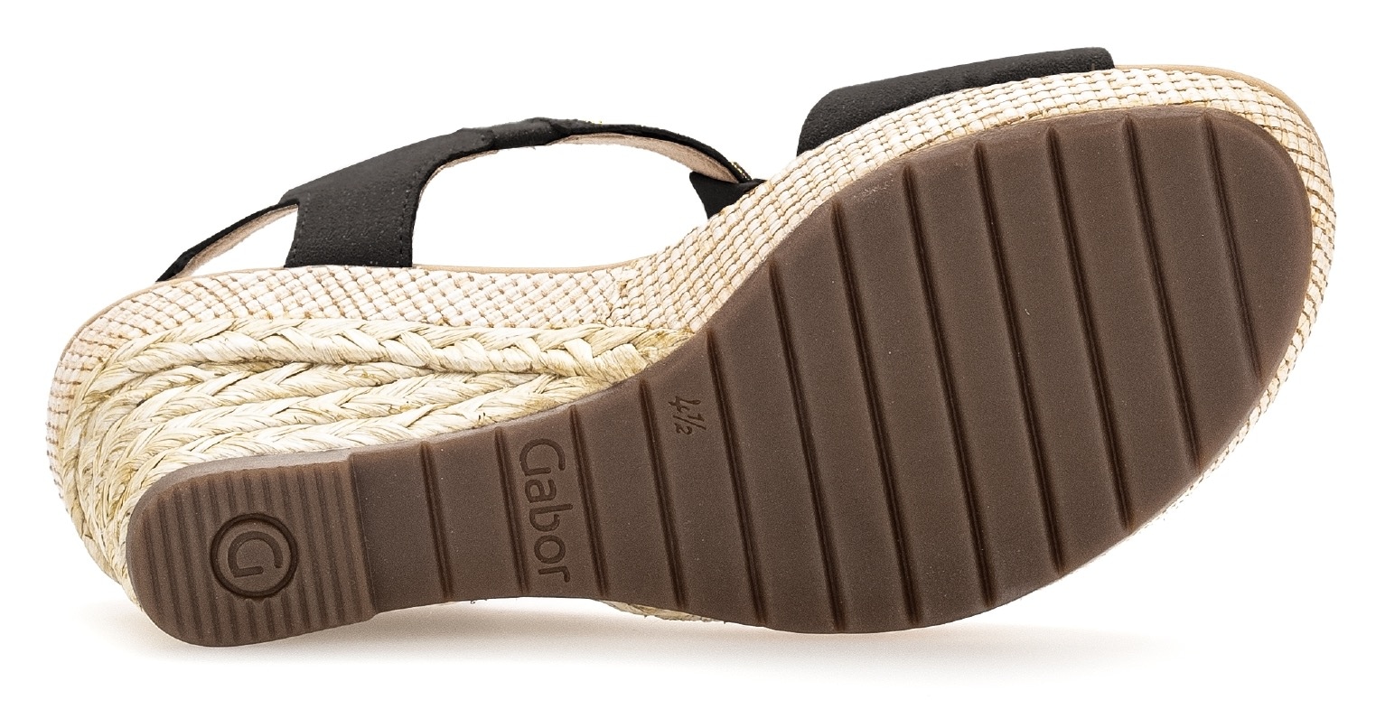 Gabor Keilsandalette »MILANO«, Sommerschuh, Sandale, Keilabsatz, mit Bastbezug, Weite G