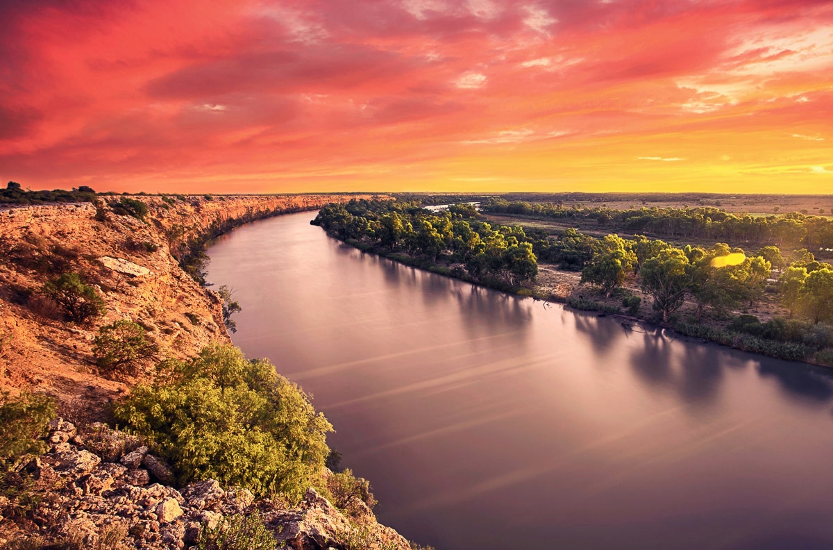 Papermoon Fototapete »Fluss durch Landschaft« günstig online kaufen