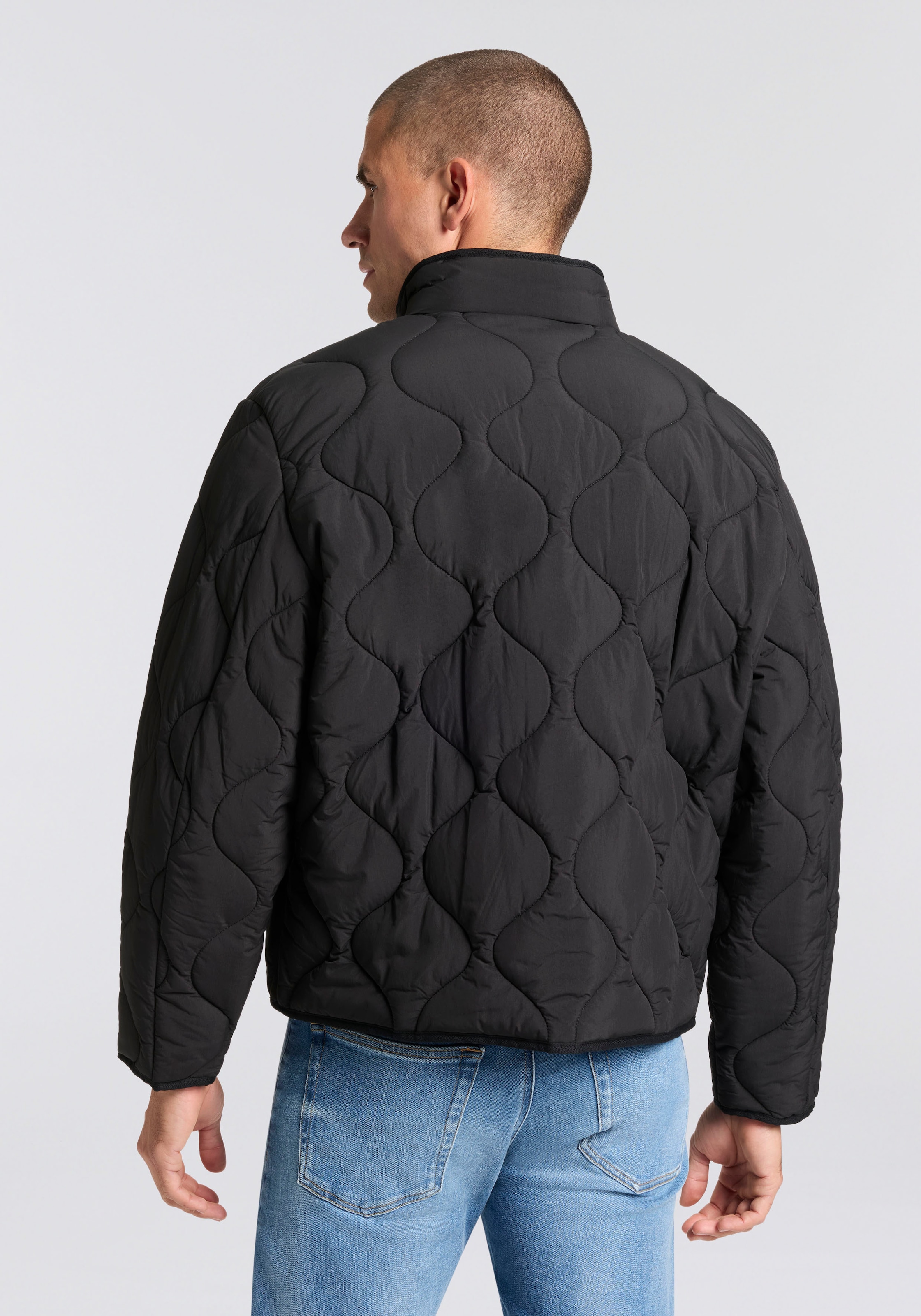 HUGO Blue Steppjacke »Boco« mit Stehkragen, relaxed fit, Reißverschlusstaschen