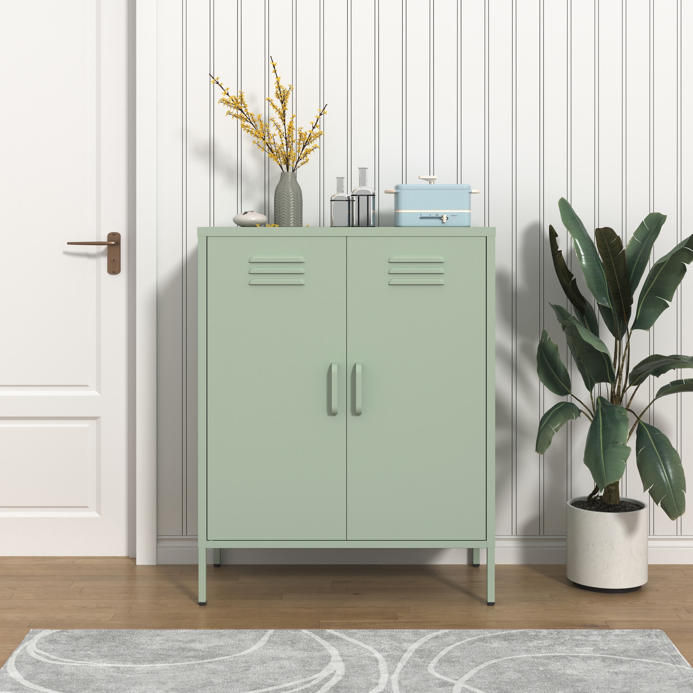 OTTO home Wäscheschrank »Siena Metallschrank Stahlschrank Mehrzweckschrank Beistellschrank« Breite 80cm , idealer Wäscheschrank im Loft Design,  Bestseller Stahlschrank Kommode mit 2 Türen