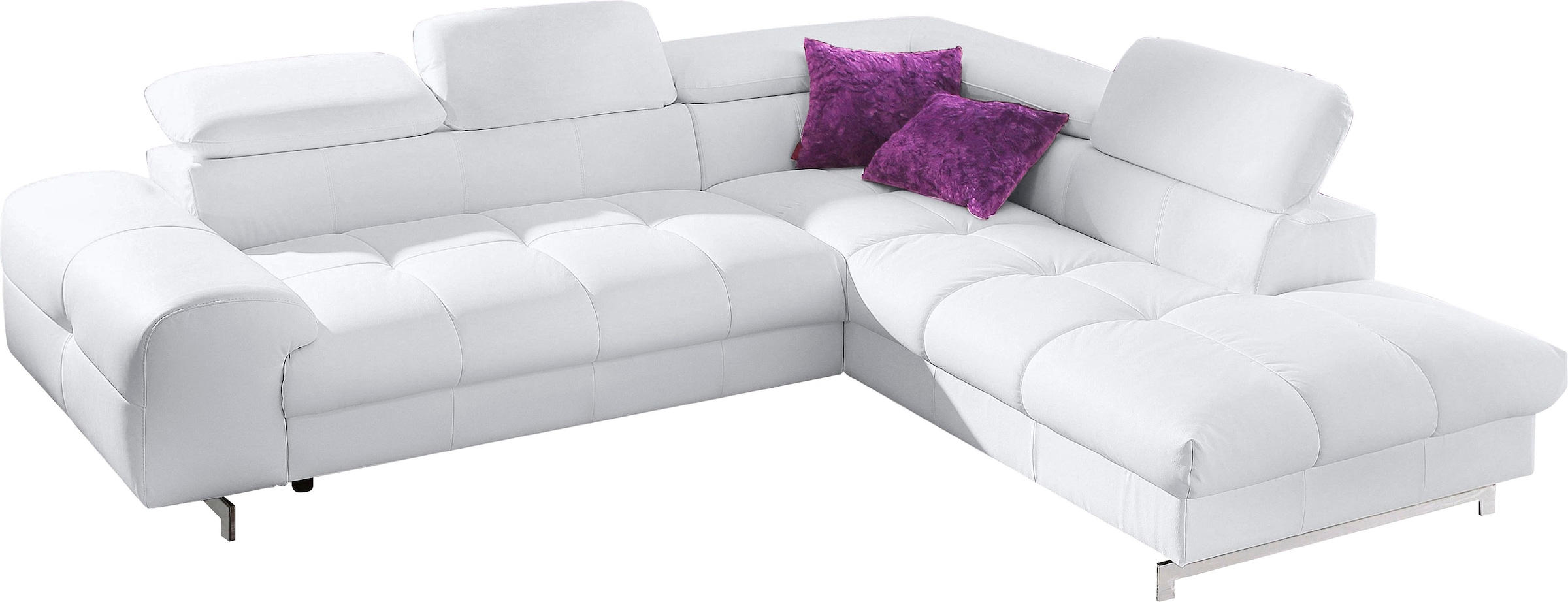 COTTA Ecksofa »Chef L-Form«, mit Kopfteilverstellung, edle Metallkufen, wah günstig online kaufen