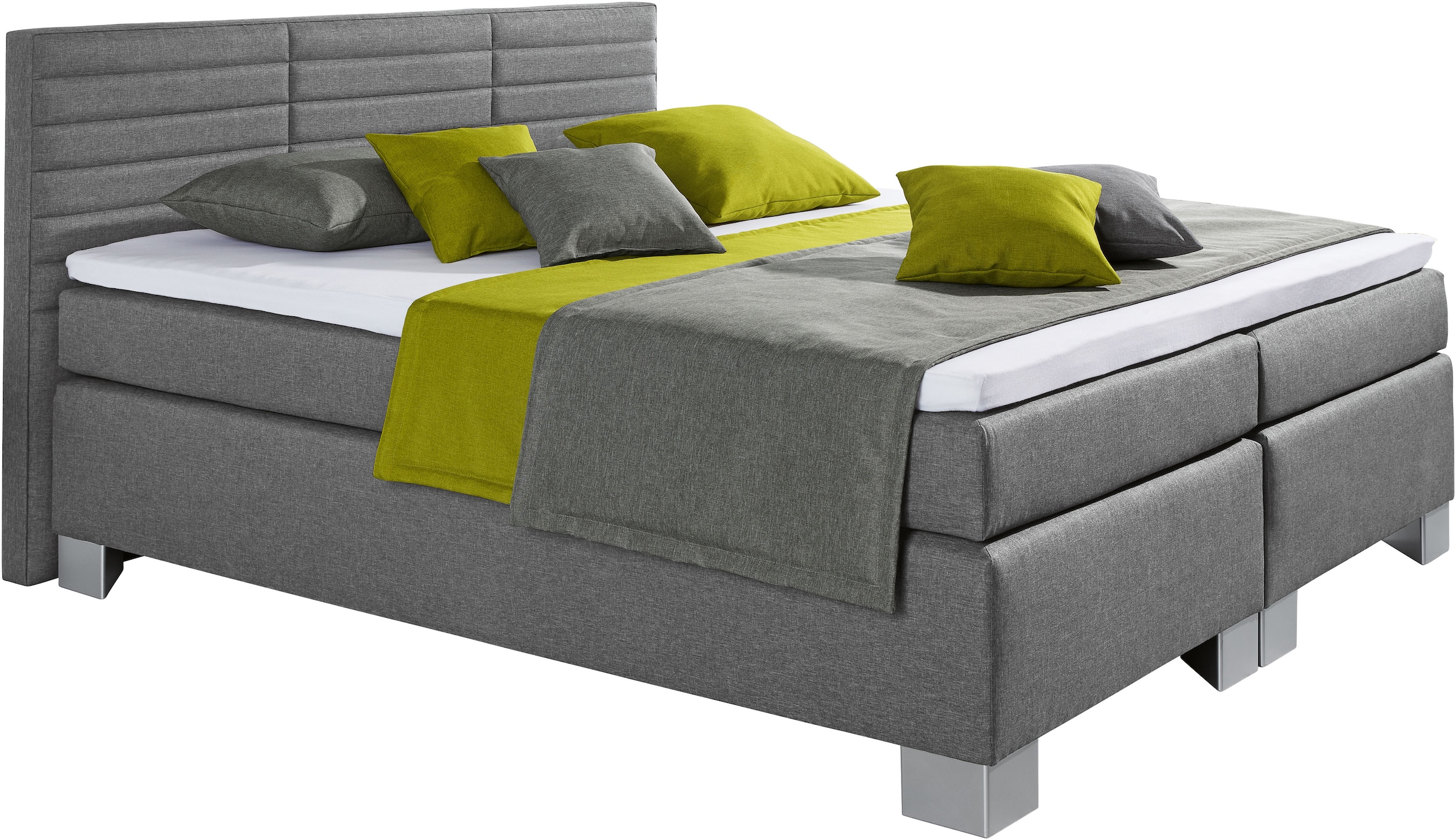 hapo Boxspringbett »ATLANTA mit hohem Kopfteil« Topper separat erhältlich,  erhältlich in verschiedenen Breiten, Farben & Matratzenarten