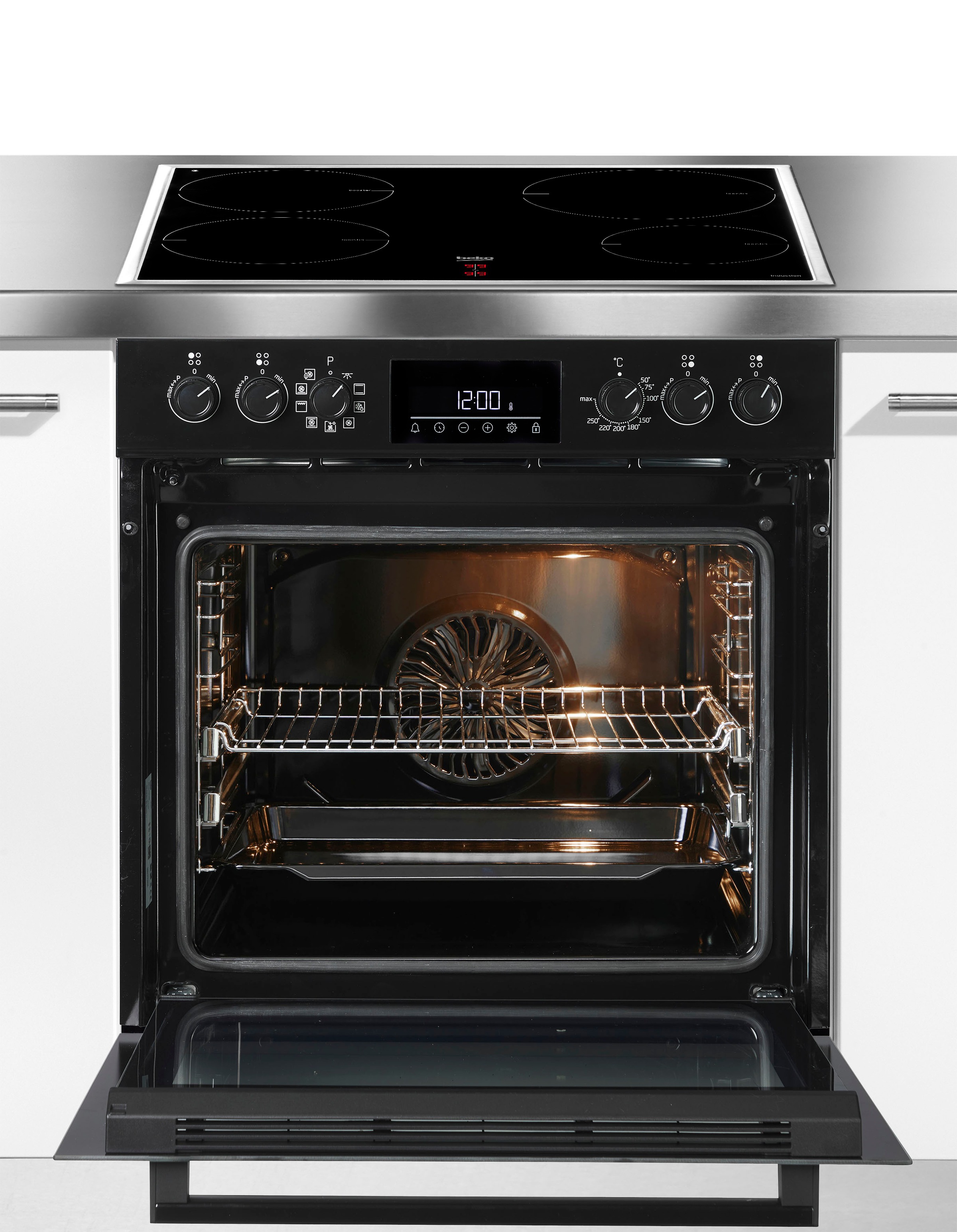 BEKO Induktions Herd-Set »BBUM17341BE«, mit 2-fach-Teleskopauszug, (Set), H günstig online kaufen