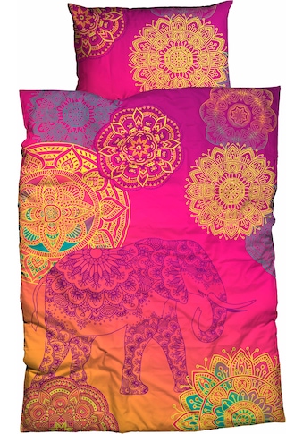 Bettwäsche »Noida«, (2 tlg.), mit farbenfrohen Mandalas