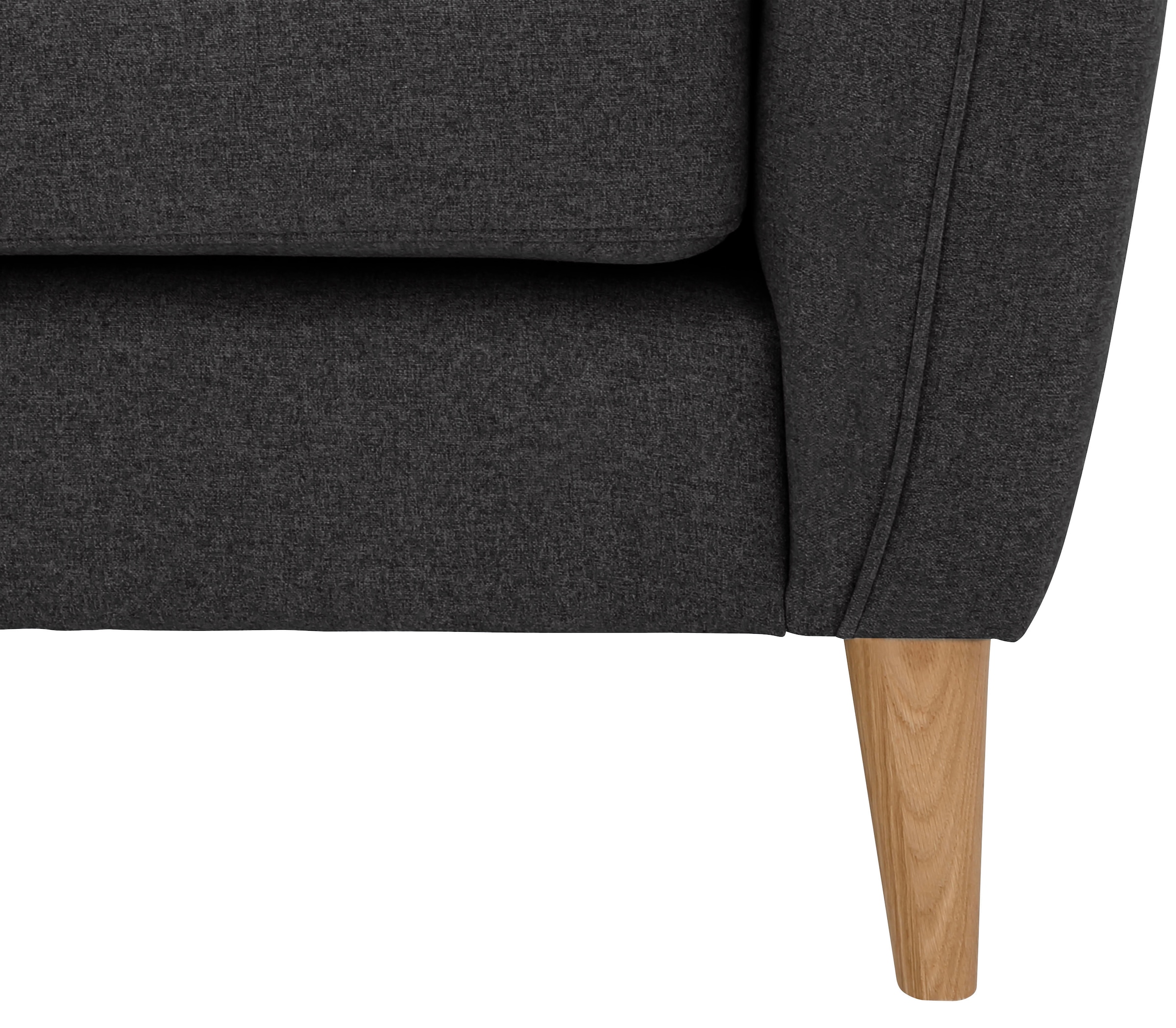 Home affaire Ecksofa »MARSEILLE (242/152cm),L-Form, Rec. rechts/links«, Massivholzbeine aus Eiche, in verschieden Bezügen und Farbvarianten