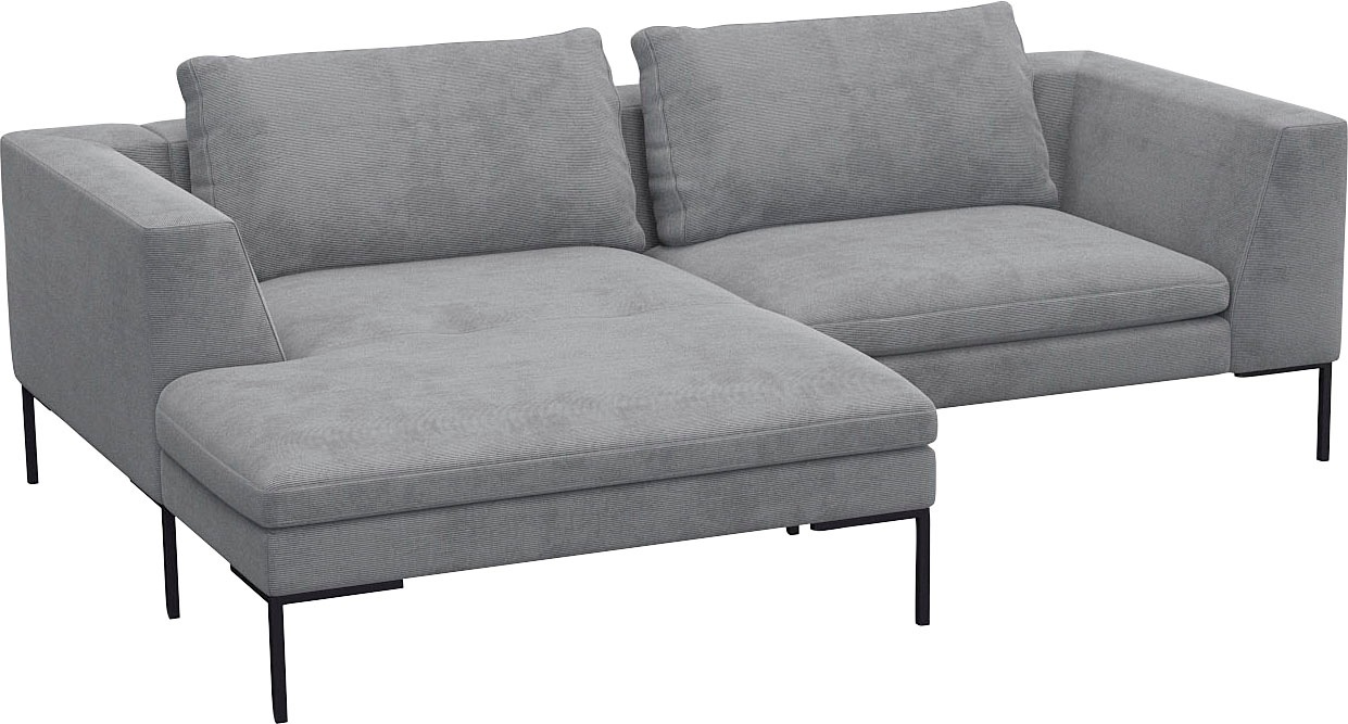FLEXLUX Ecksofa »Loano, superbequemer Sitzkomfort durch Kaltschaum im Sitz, L-Form«, modernes Sofa, frei im Raum stellbar, lose Kissen, hoher Fuß