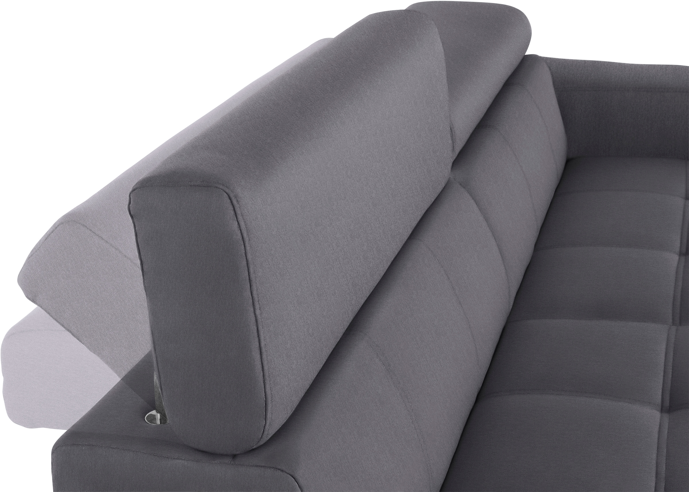 DOMO collection 2,5-Sitzer »Cunelli zeitlos und elegant, moderne Sitznähte als Designelement,«, wahlweise mit 6-fach verstellbaren Kopfteilen, fester Sitzkomfort
