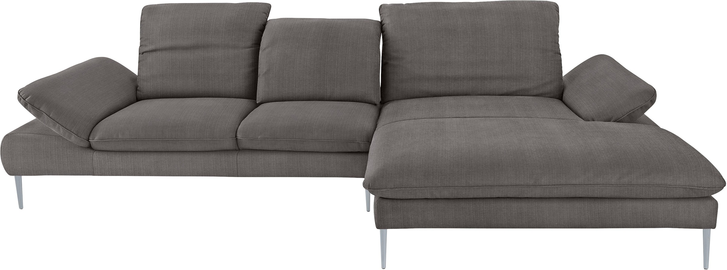 W.SCHILLIG Ecksofa »enjoy&MORE, Designsofa, bequem, zeitlos und elegant, L-Form«, mit Sitztiefenverstellung, Füße silber matt, Breite 340 cm