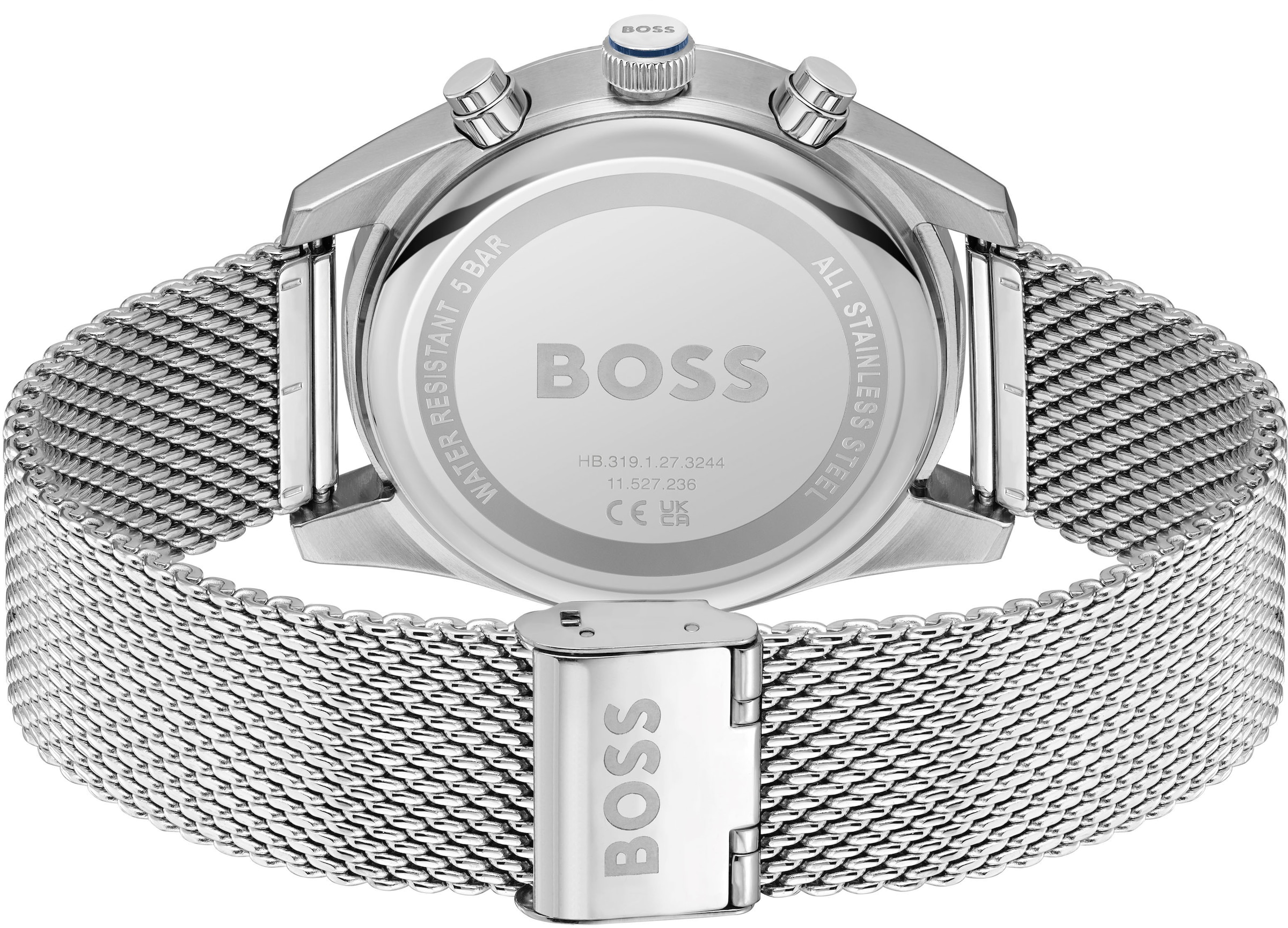 BOSS Chronograph »SKYTRAVELLER«, Quarzuhr, Herrenuhr, Armbanduhr, Stoppfunktion, Edelstahlarmband