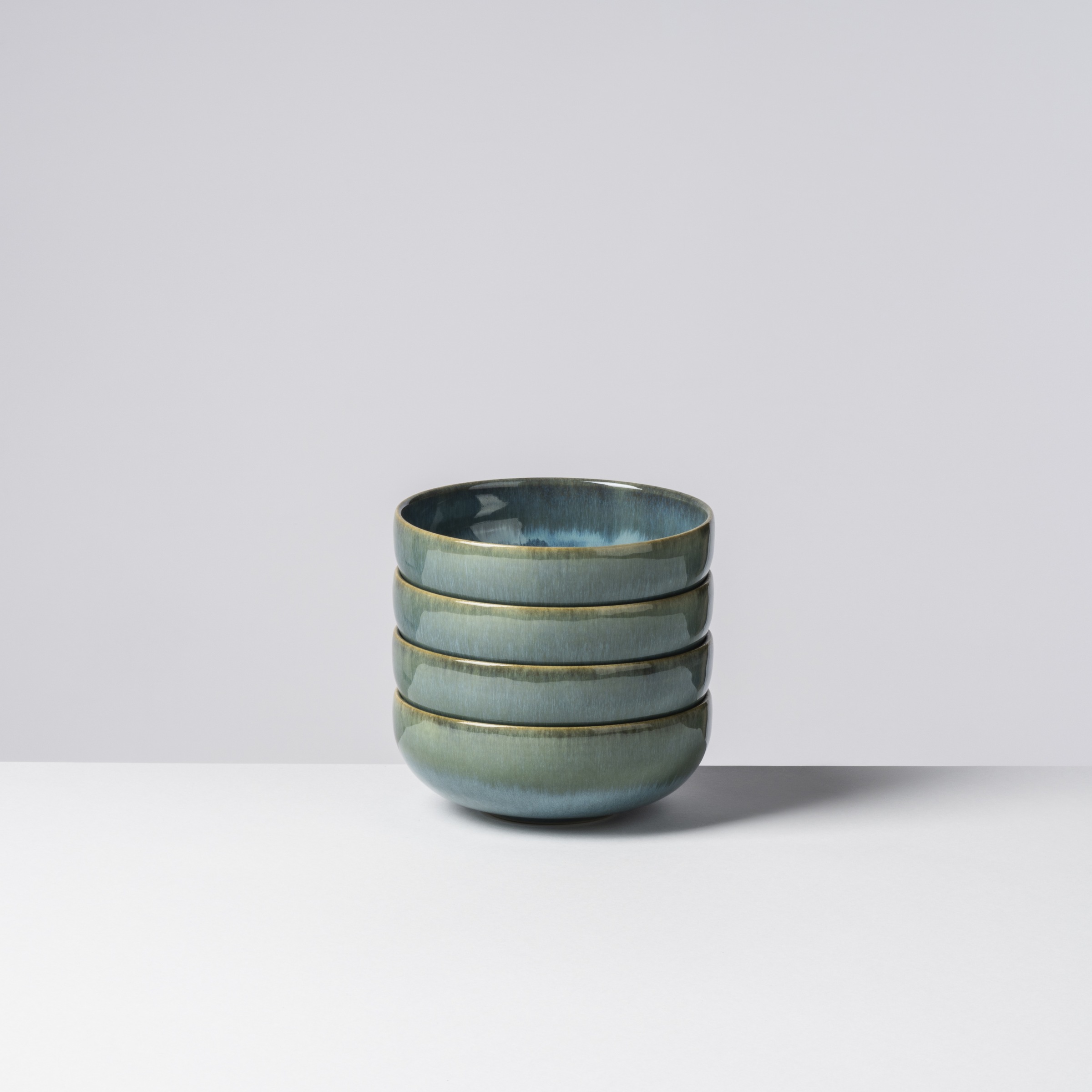 gipfelstück Schüssel »Tiefer See« 4 tlg. aus Steinzeug Scandi-Style, glänzende Reaktivglasur, jedes Stück ein Unikat