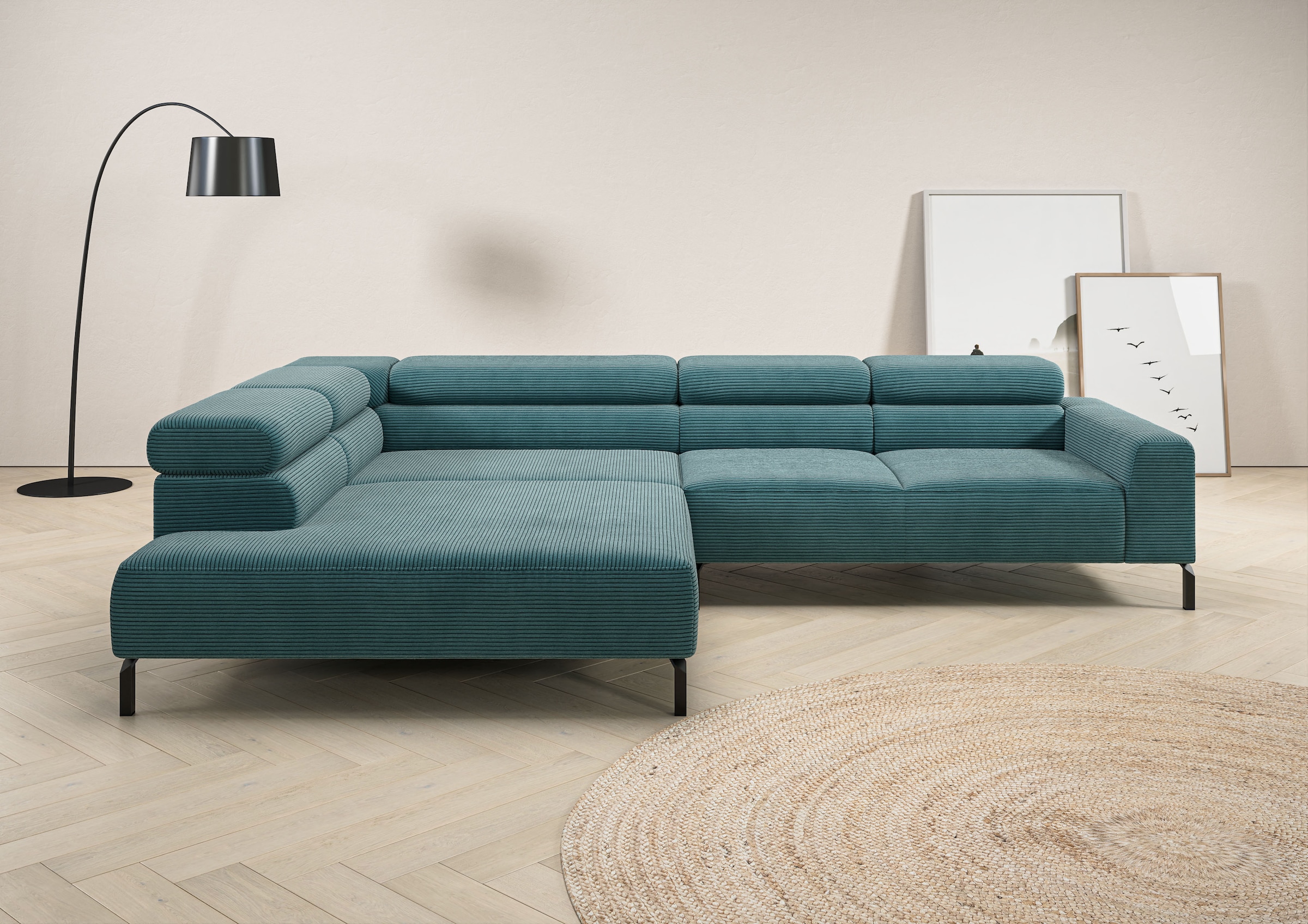 Places of Style Ecksofa »Antonelli, L-Form, inkl. Kopfteilverstellung, Brei günstig online kaufen