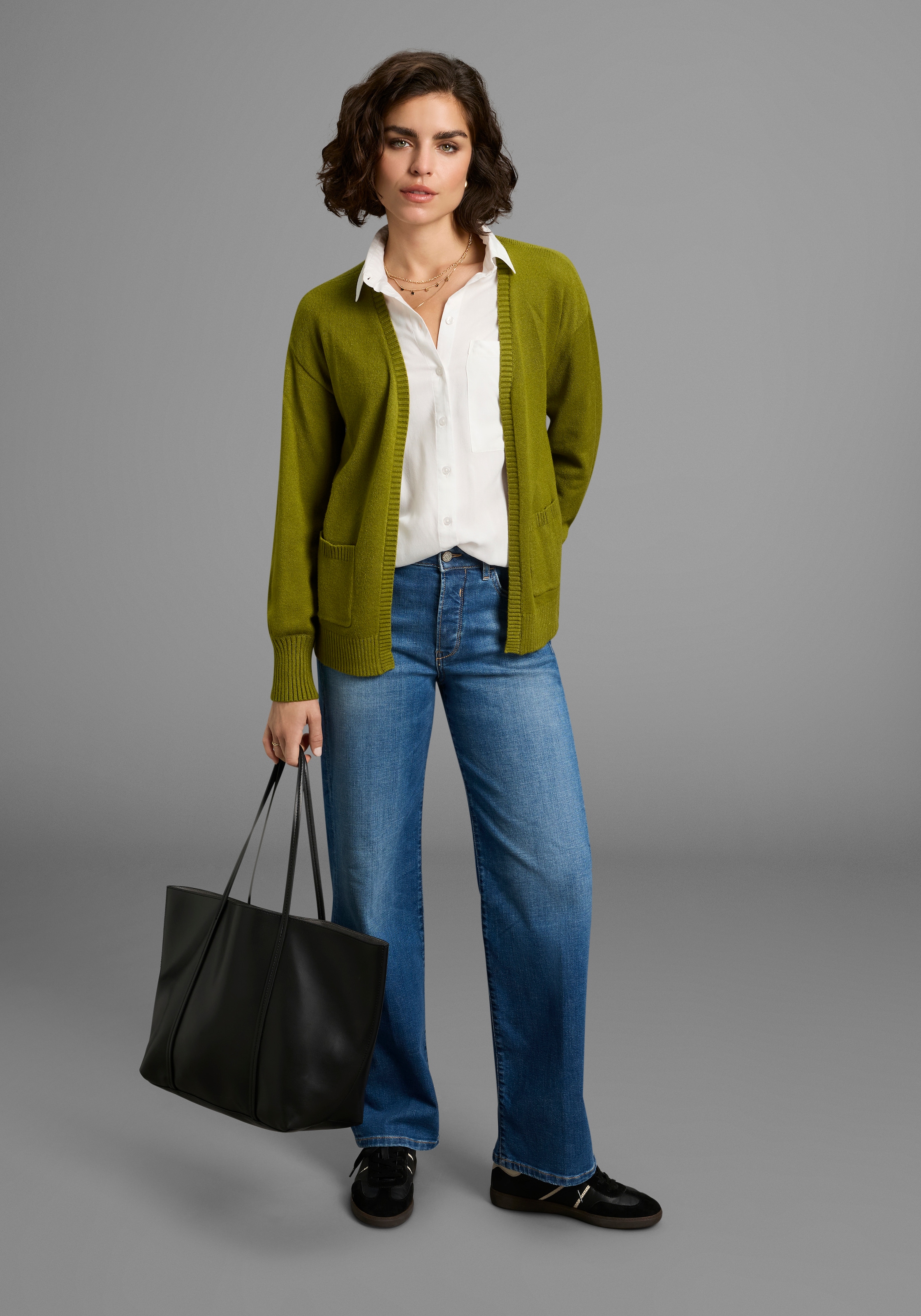 Laura Scott Strickjacke softer Übergangsstrick in lässiger, offener Form