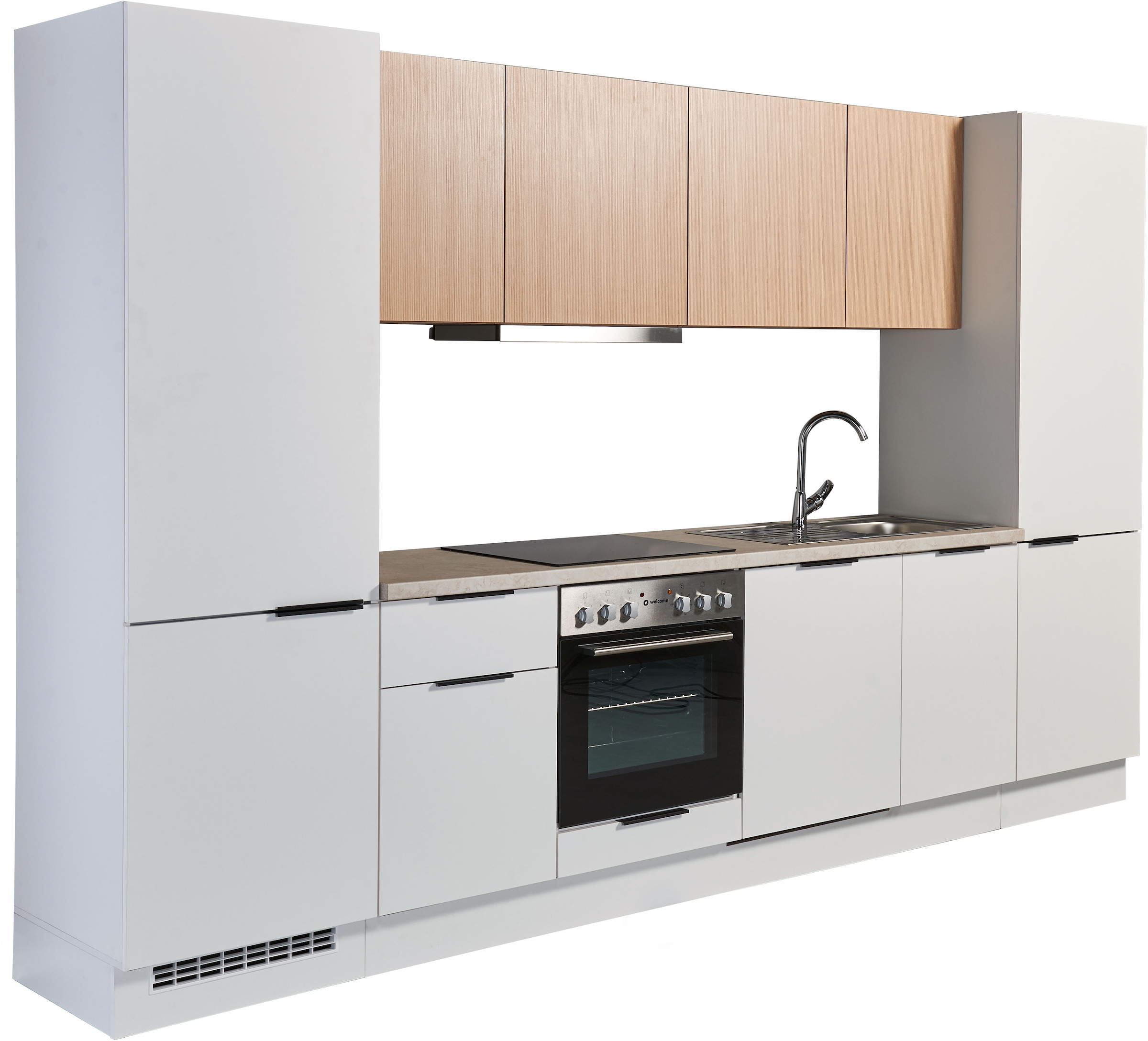 BASIC by Balculina Küchenzeile »Makrona B/H/T 340x215x60 cm« Breite 340 cm, wahlweise mit E-Geräten und Induktion