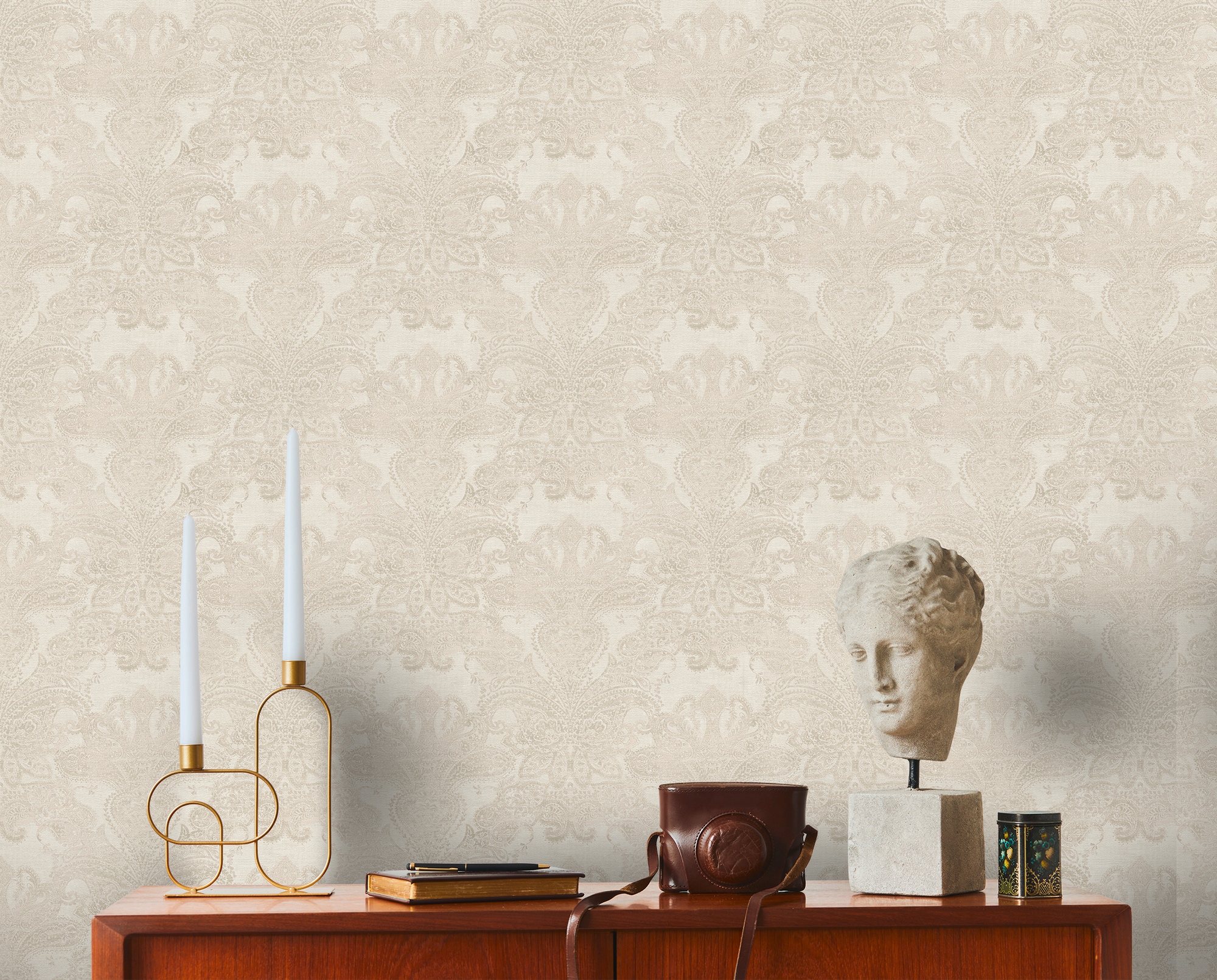 living walls Vliestapete »Metropolitan Stories. Travel Styles. Tapete mit Ornamenten«, matt-gemustert-neutral, Ornament-Tapete Klassisch Elegant Vintage-Optik Barock Tapeten modern