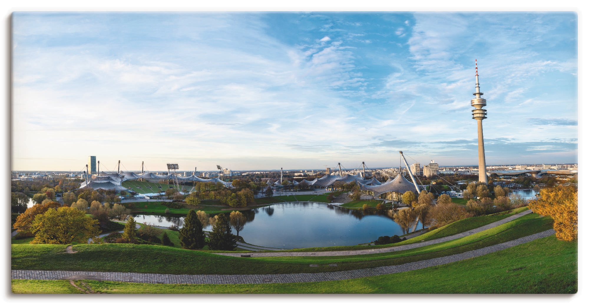 Artland Leinwandbild »Olympiapark in München«, Deutschland, (1 St.), auf Ke günstig online kaufen