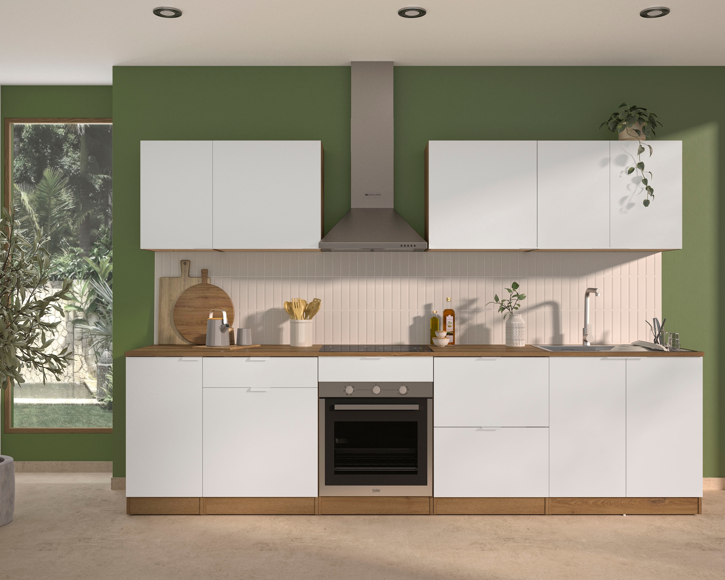 Gami Küchenzeile »300 cm breit EDEN ohne E-Geräte« mit melaminbeschichteter günstig online kaufen