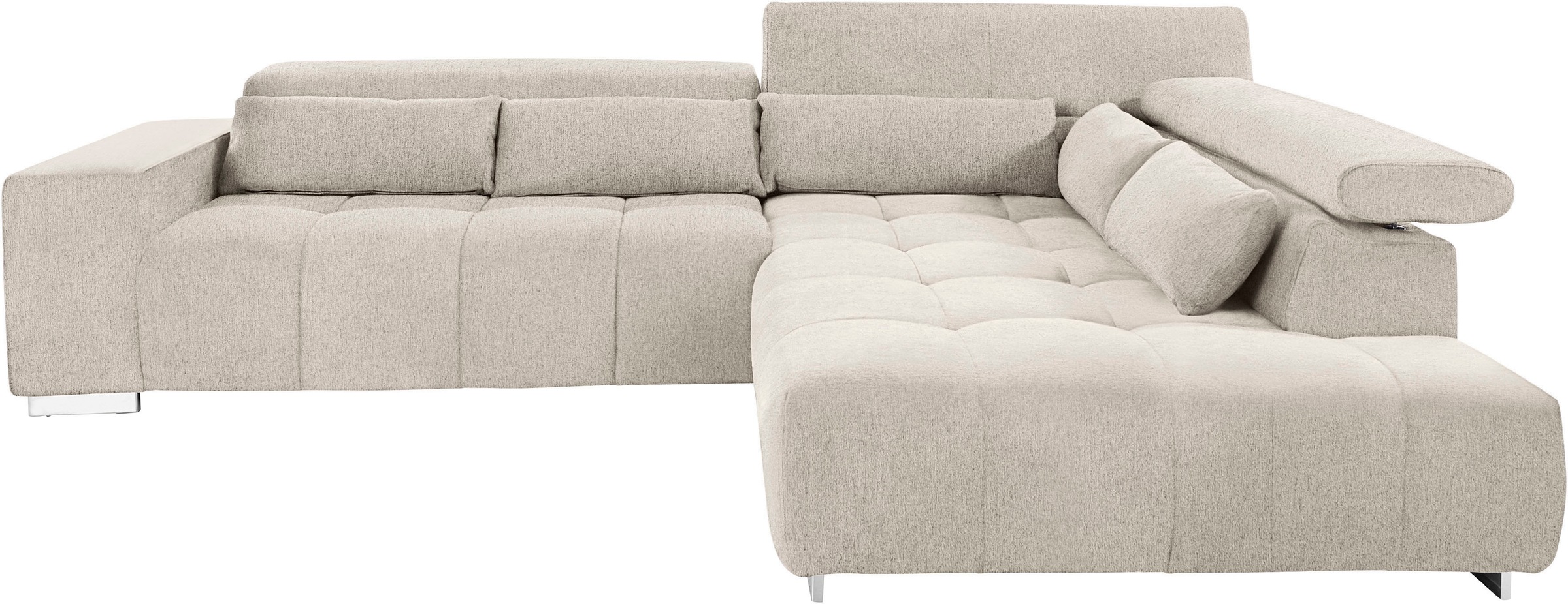 COTTA Ecksofa "Orion L-Form" mit Kopfteilverstellung & 5 Nierenkissen günstig online kaufen