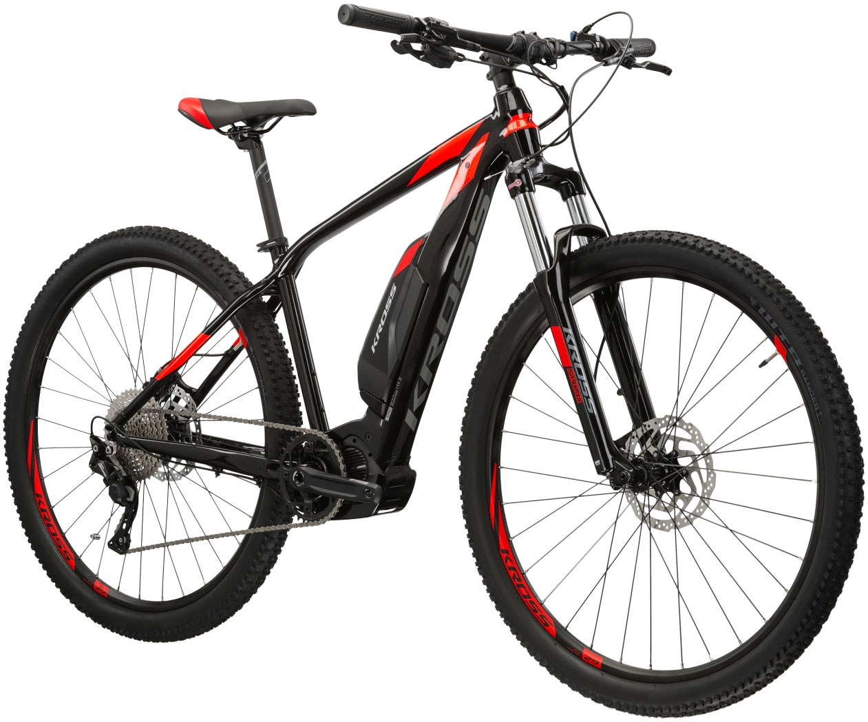 Kross E-Bike »E-MTB Level Boost 1.0 418 29 Zoll schwarz«, 10 Gang, Shimano, DEORE M6000, Mittelmotor 250 W, Pedelec, Elektrofahrrad für Damen und Herren