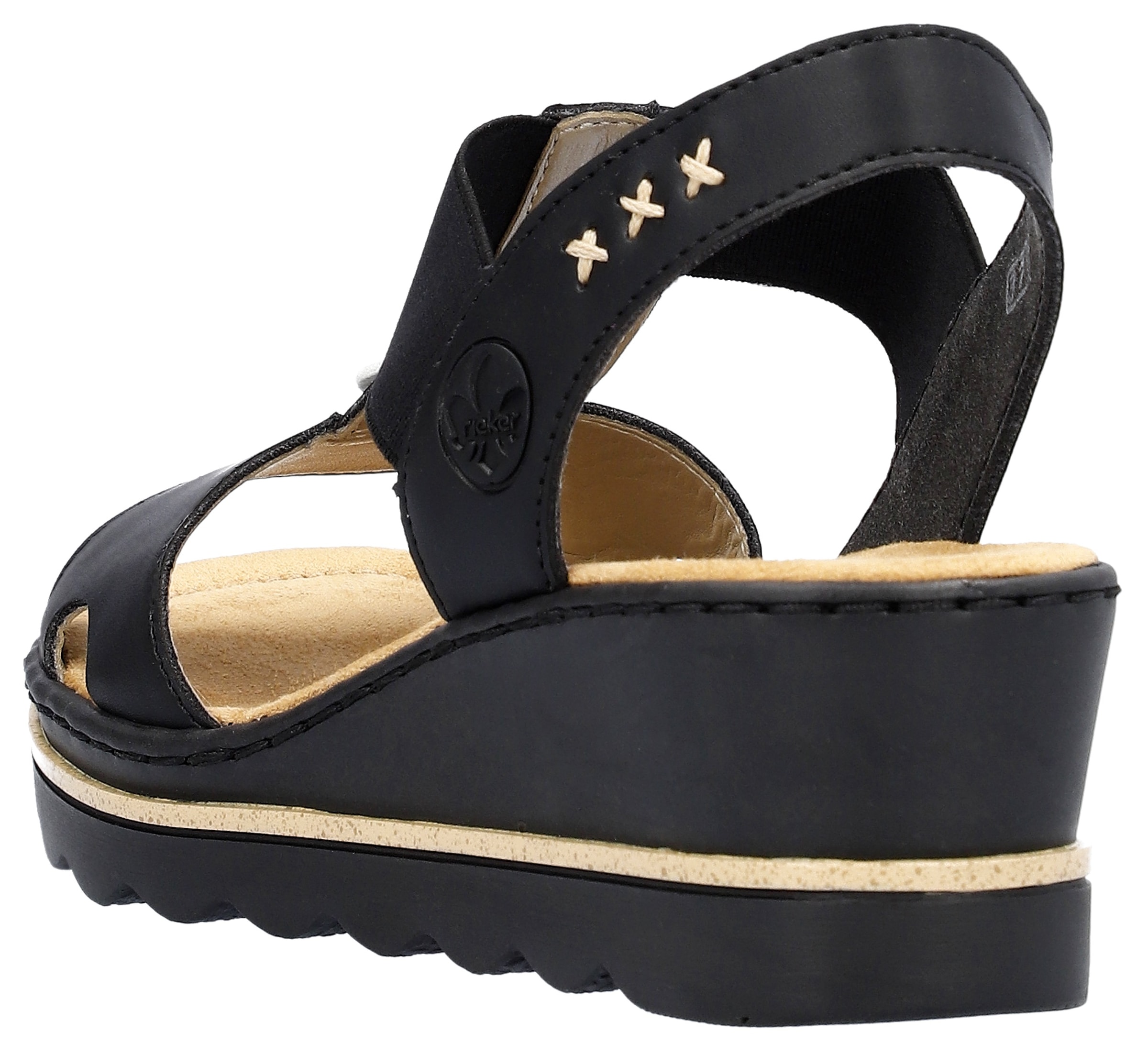 Rieker Keilsandalette  , Sommerschuh, Sandale, Keilabsatz, mit Gummizug für perfekten Sitz