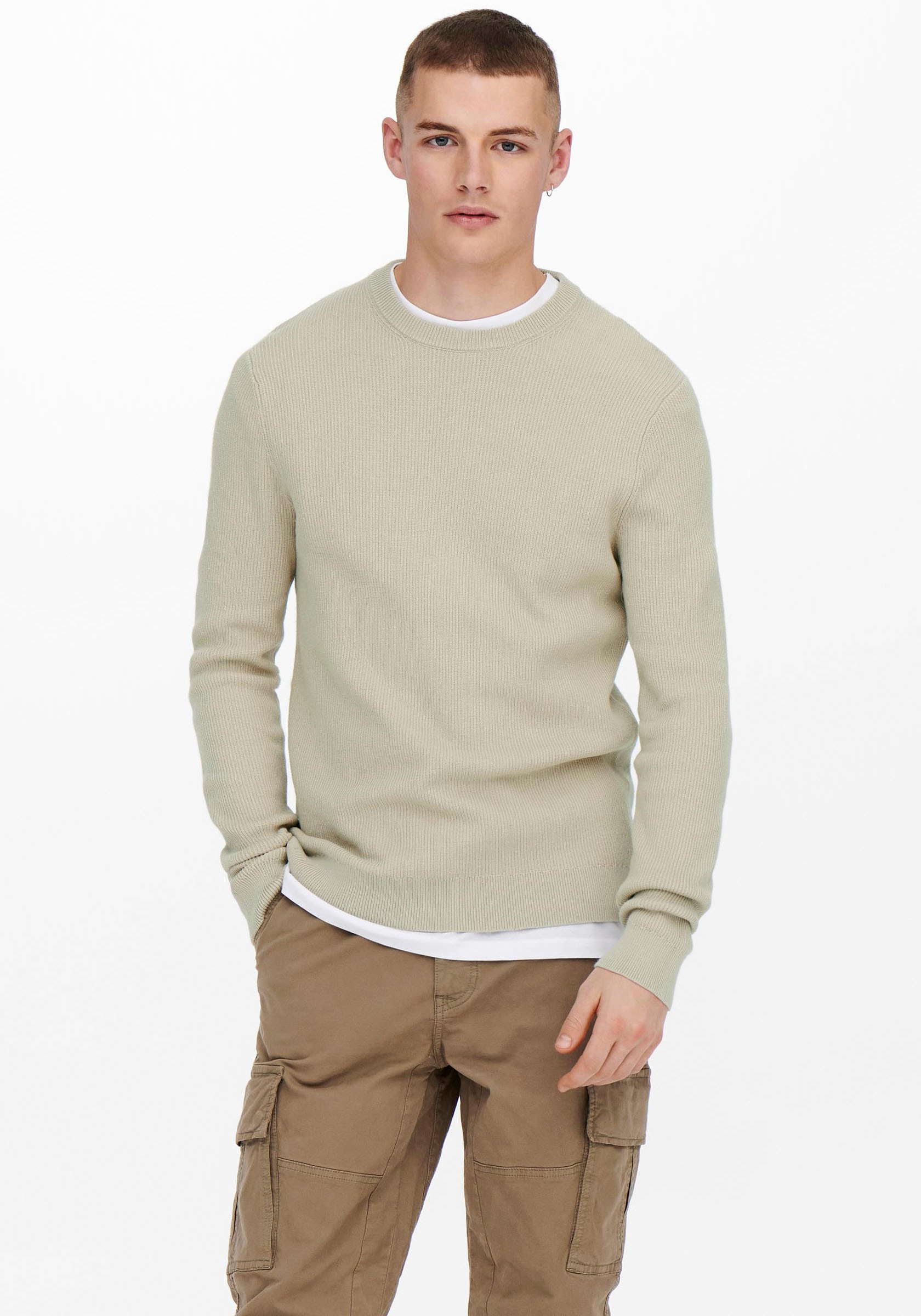 ONLY & SONS Strickpullover, im Strukturmuster