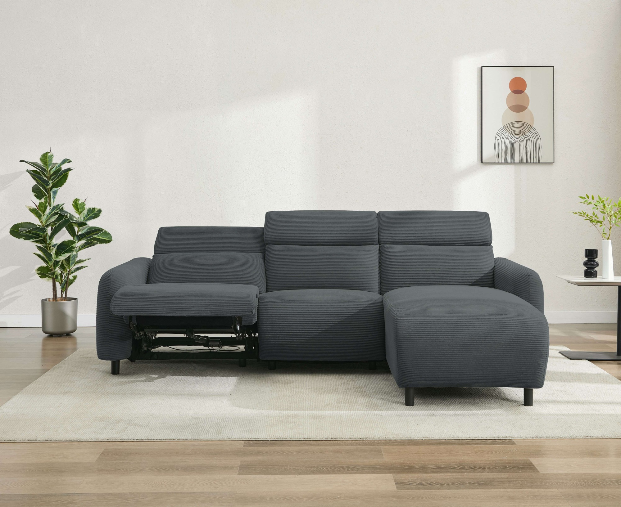 Home affaire Ecksofa »SKAANE in Cord, L-Form, 274 cm, manuelle u. elektrisc günstig online kaufen