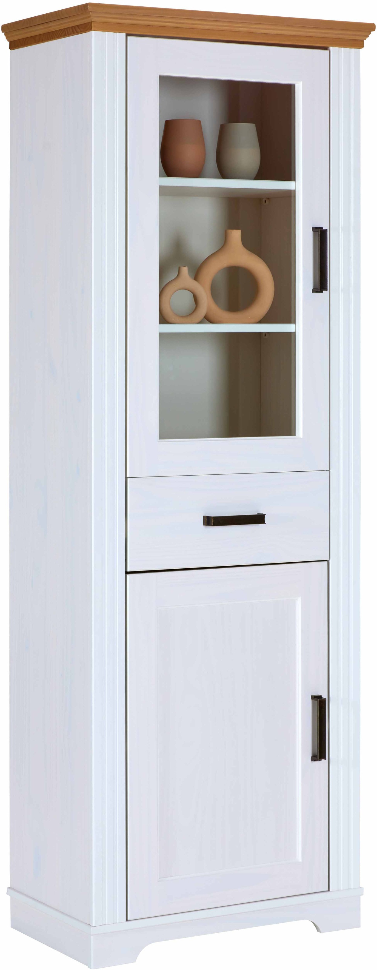 Inter Link Vitrine »Vitrine Maluno« 1 Stk. tlg. Kiefer Massiv, Soft-Close, günstig online kaufen