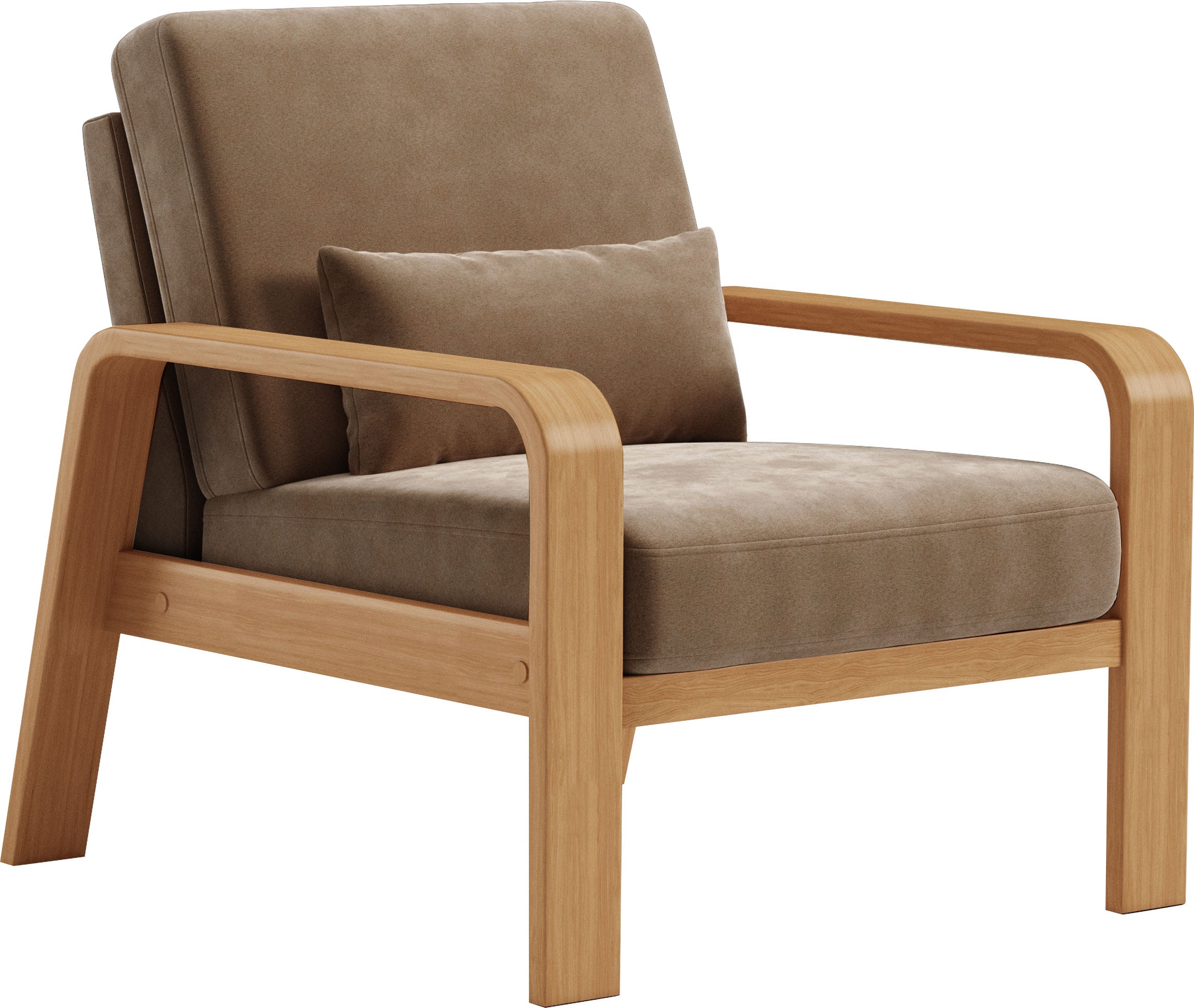 sit&more Sessel »Kolding«, Armlehnen aus eichefarbigem Buchenholz, verschiedene Bezüge und Farben