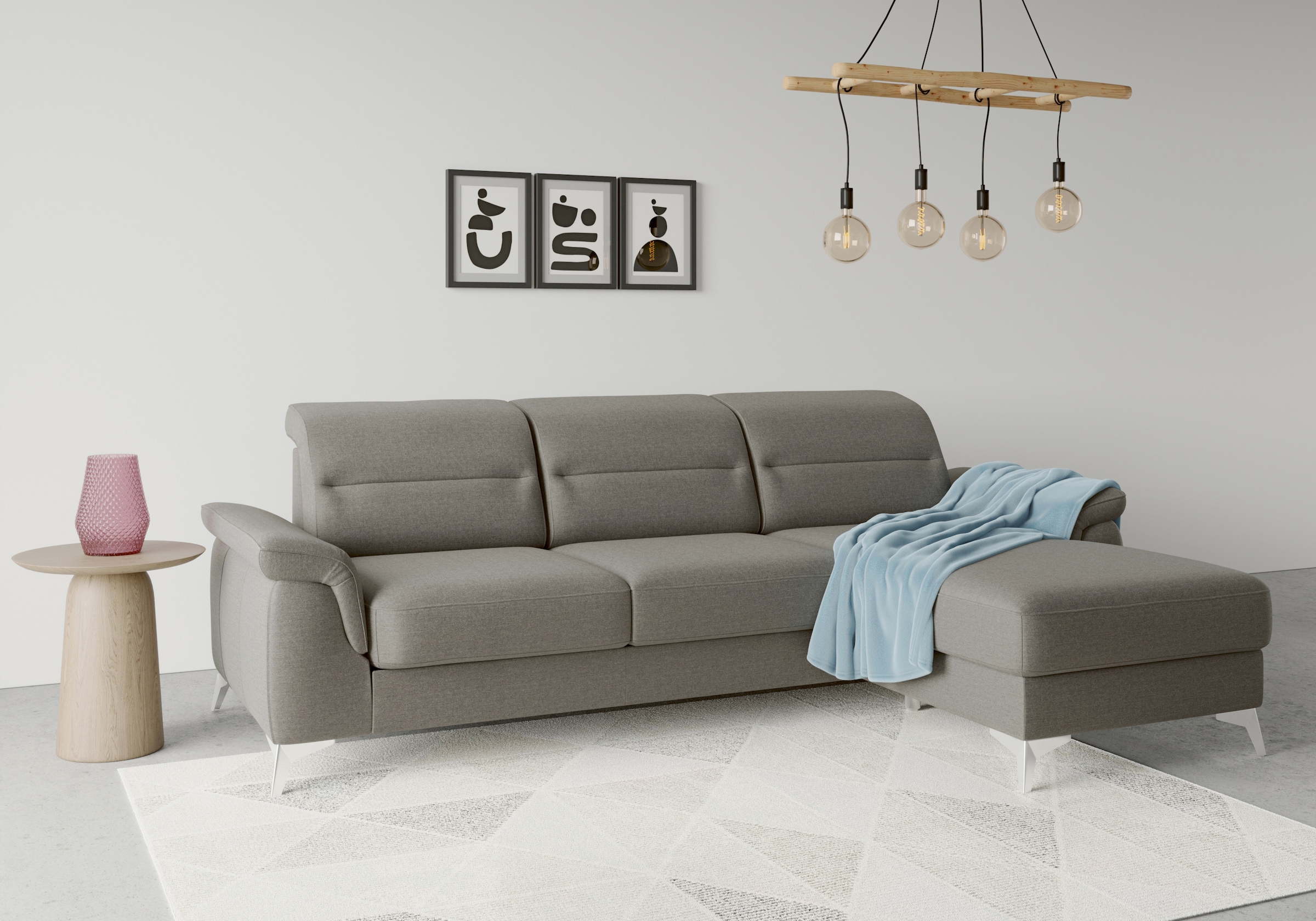sit&more Ecksofa »Sinatra L-Form« mit Recamiere, optinal mit Kopfteilverste günstig online kaufen