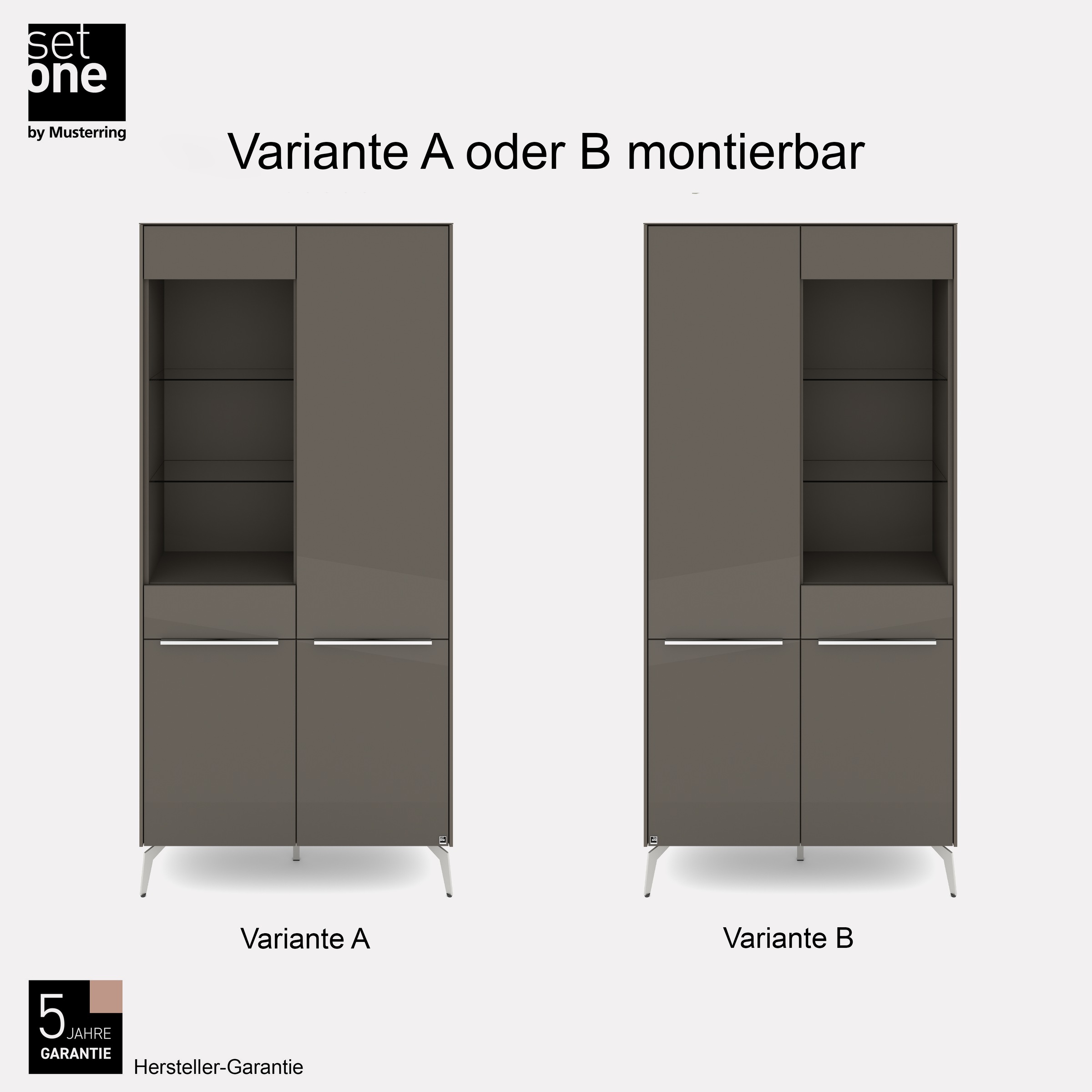 set one by Musterring Standvitrine »Reno« 1 Stk. tlg. Mit Winkelfüßen in diversen Farben, 200 cm Höhe & Farbauswahl