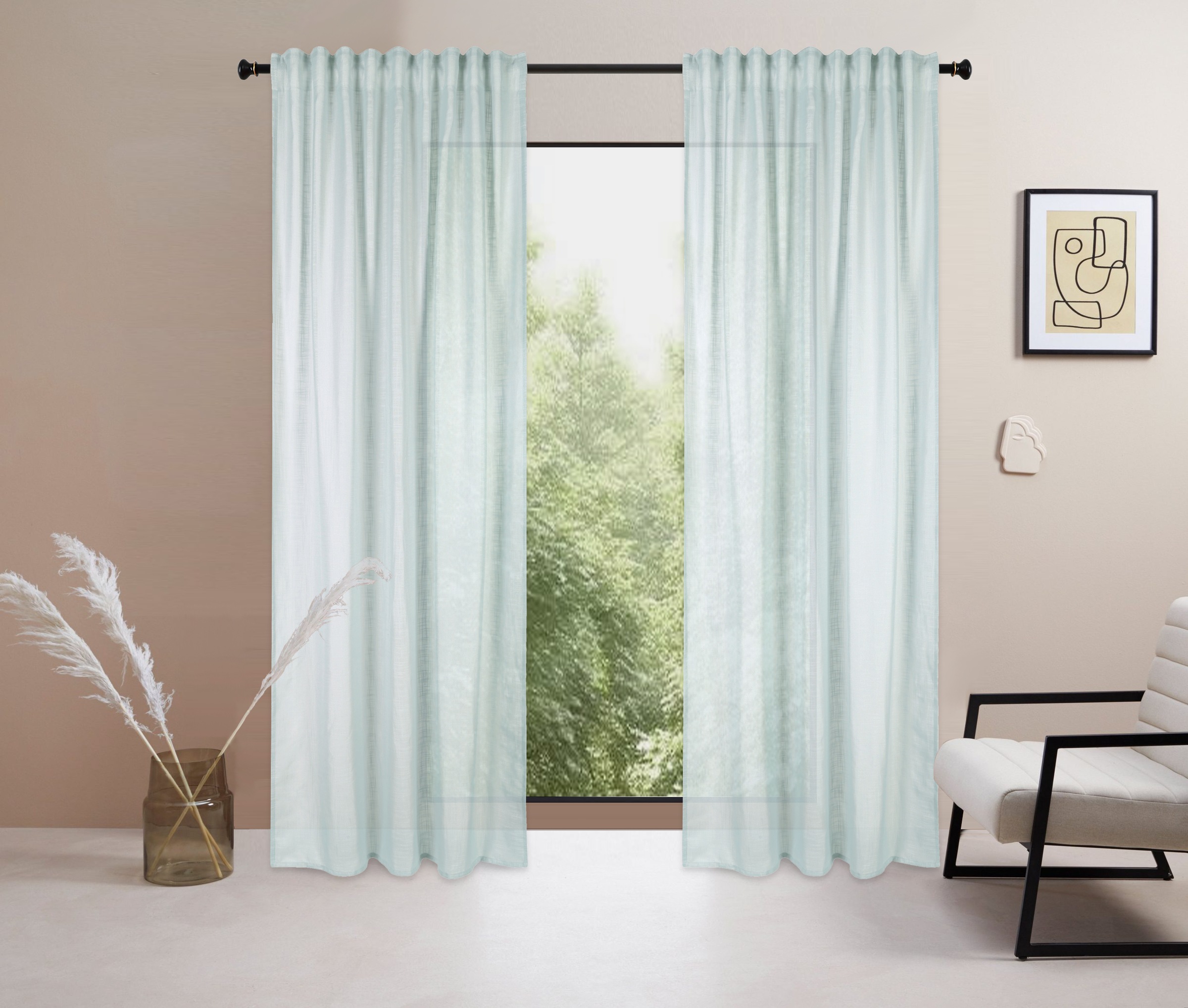 LeGer Home by Lena Gercke Gardine »Marusha«, (1 St.), 1 Schal, Leinenoptik, günstig online kaufen