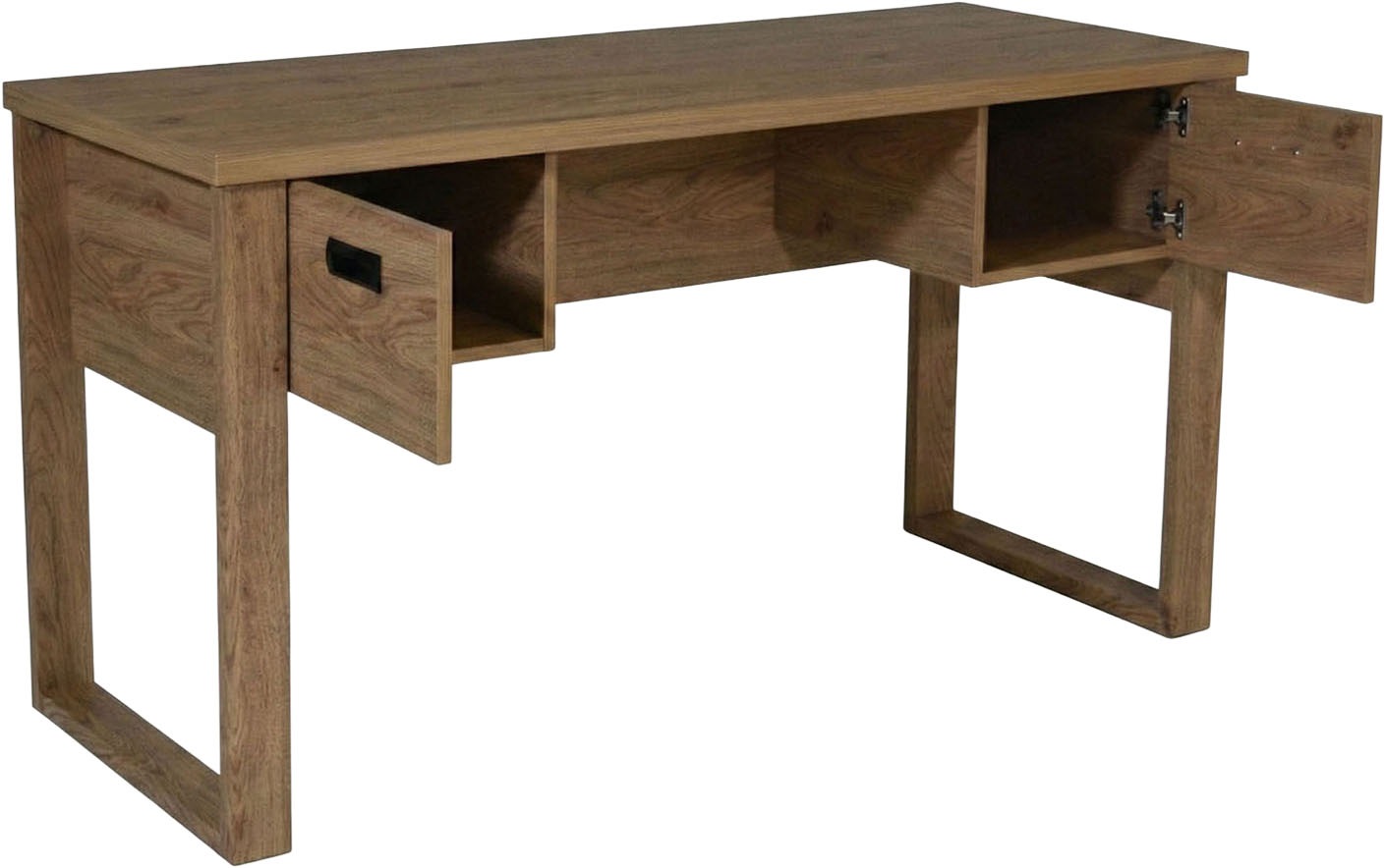 Jahnke Schreibtisch »RIVA D 140« Schreibtisch,Stauraum,2 Türen, Metallgriffe,Eiche-Optik,Breite:140 cm