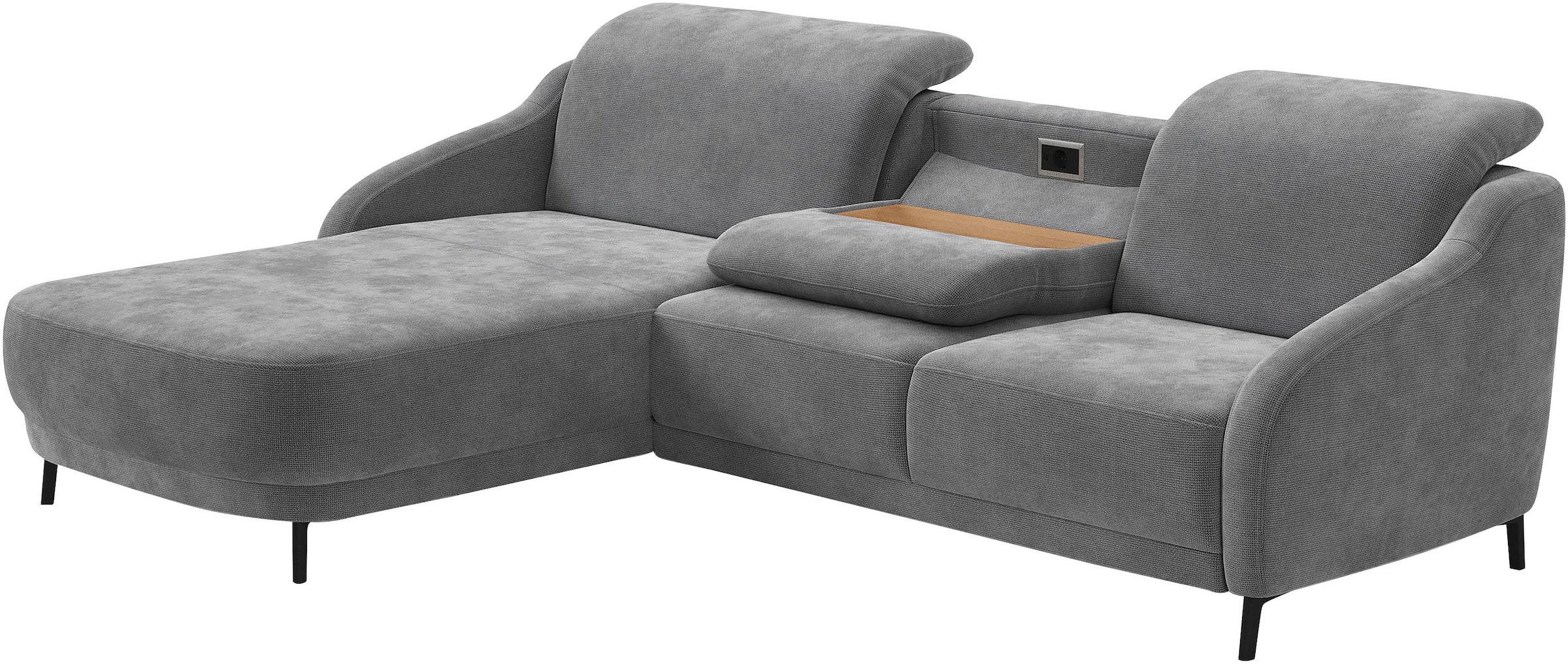 sit&more Ecksofa »Blues L-Form«, wahlweise mit Klapptisch und USB