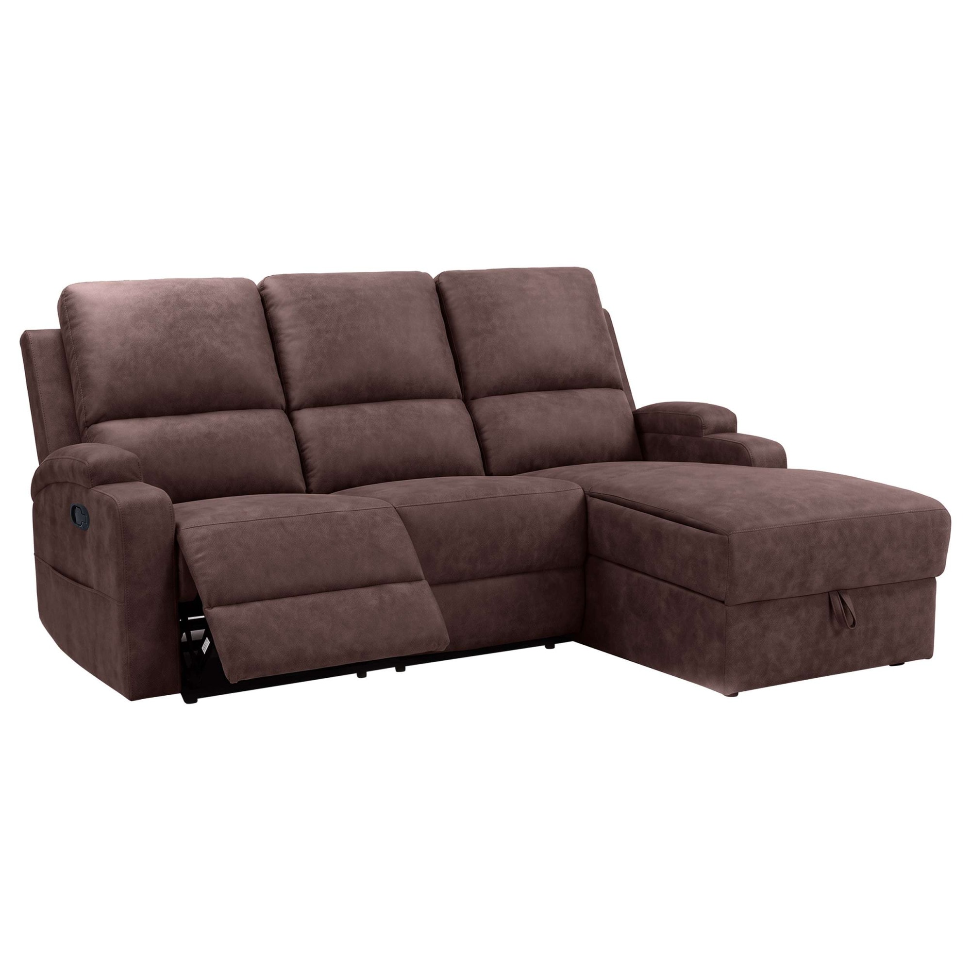 OTTO home Ecksofa »NAPORI Microfaser, Multimediasofa, L-Form« man. oder elektr. Relaxfuntion, USB-A bei elektr. Variante, Staukasten