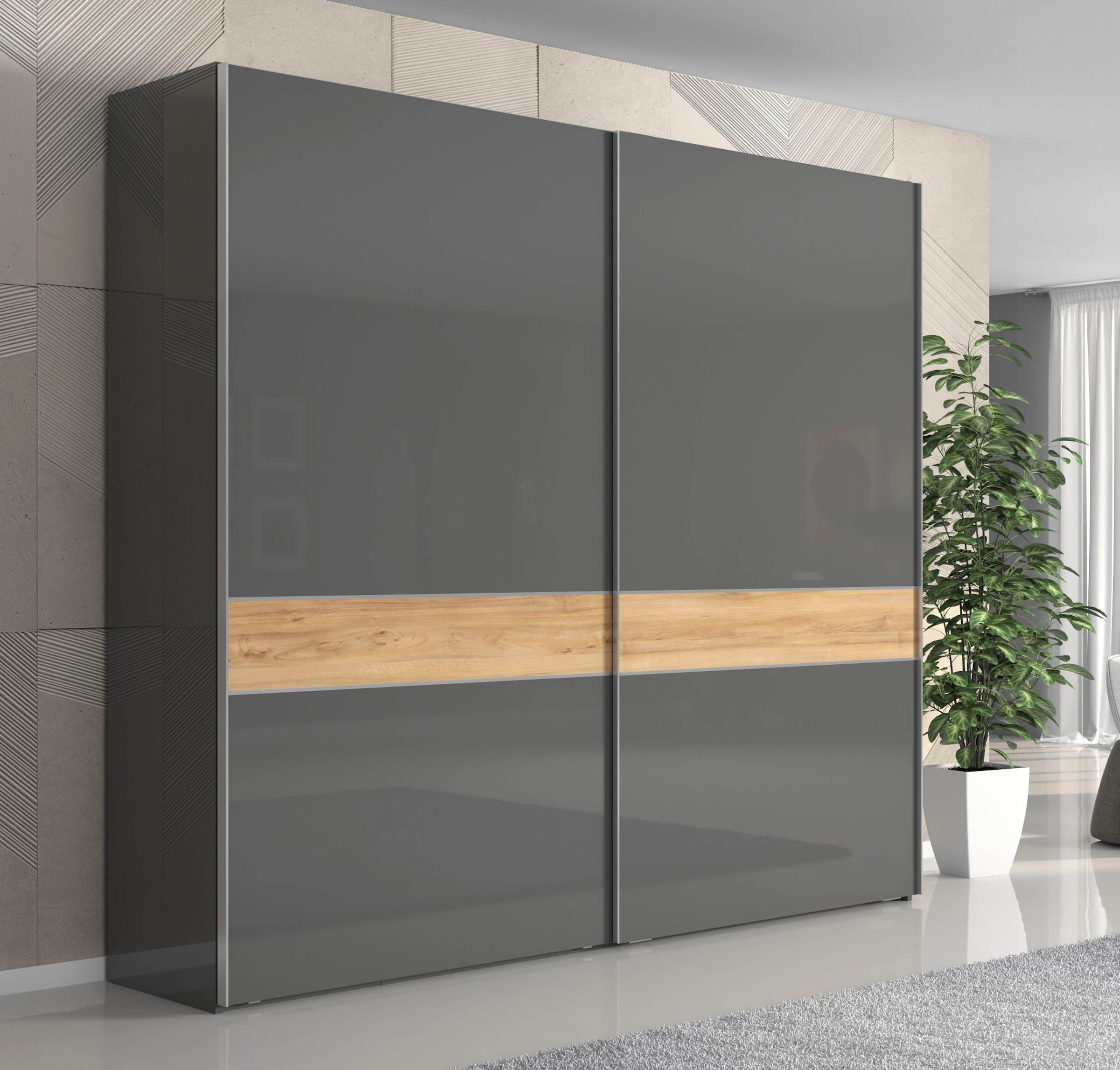Places of Style Schwebetürenschrank »Onyx«, UV lackiert für langlebige Oberflächen, Soft-Close-Funktion