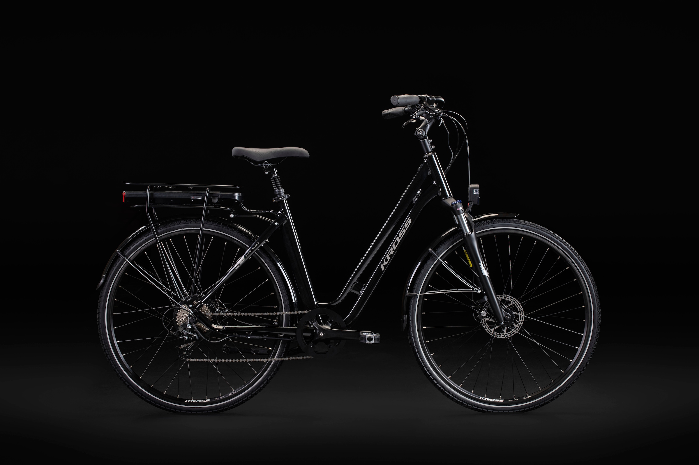 Kross E-Bike »E-Citybike Sentio Hybrid 1.0 28 Zoll schwarz«, 8 Gang, microSHIFT, M26S, Heckmotor 250 W