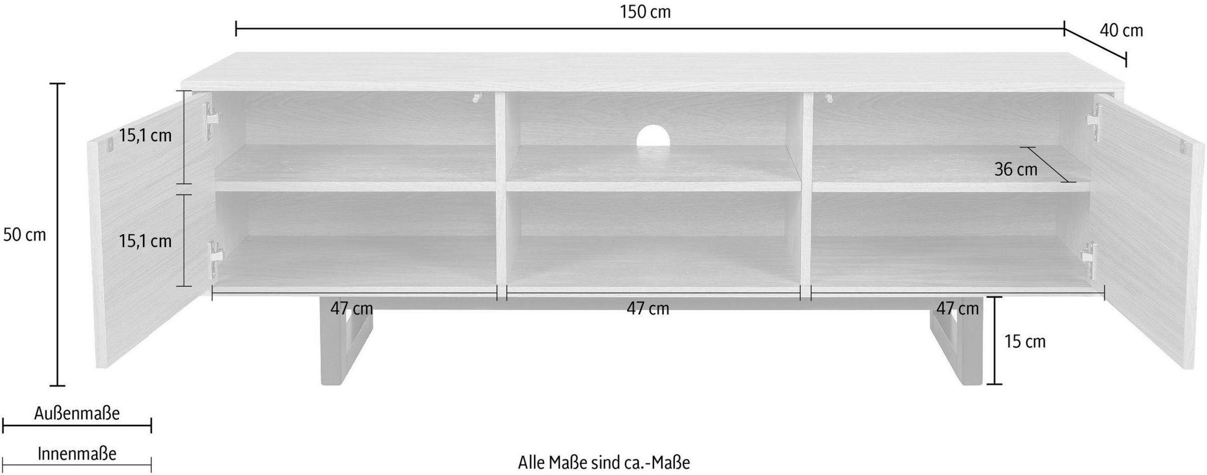 andas Lowboard, Kommode mit besonderem Print, push-to-open Funktion