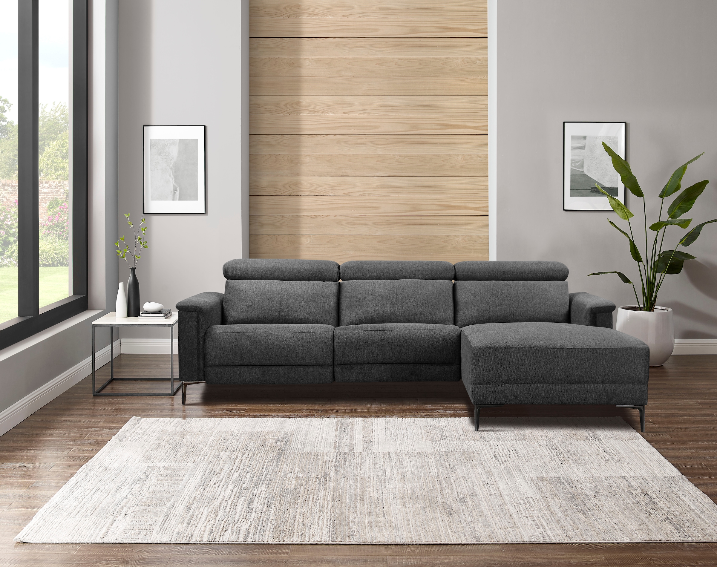 Places of Style Ecksofa Lund, L-Form, 261cm, mit man. o. elektr. Relaxfunkt günstig online kaufen