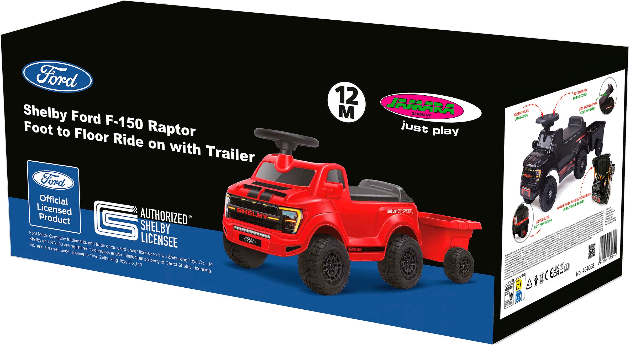 Jamara Rutscherauto »Shelby Ford F-150 Raptor mit Anhänger« mit Soundeffekten