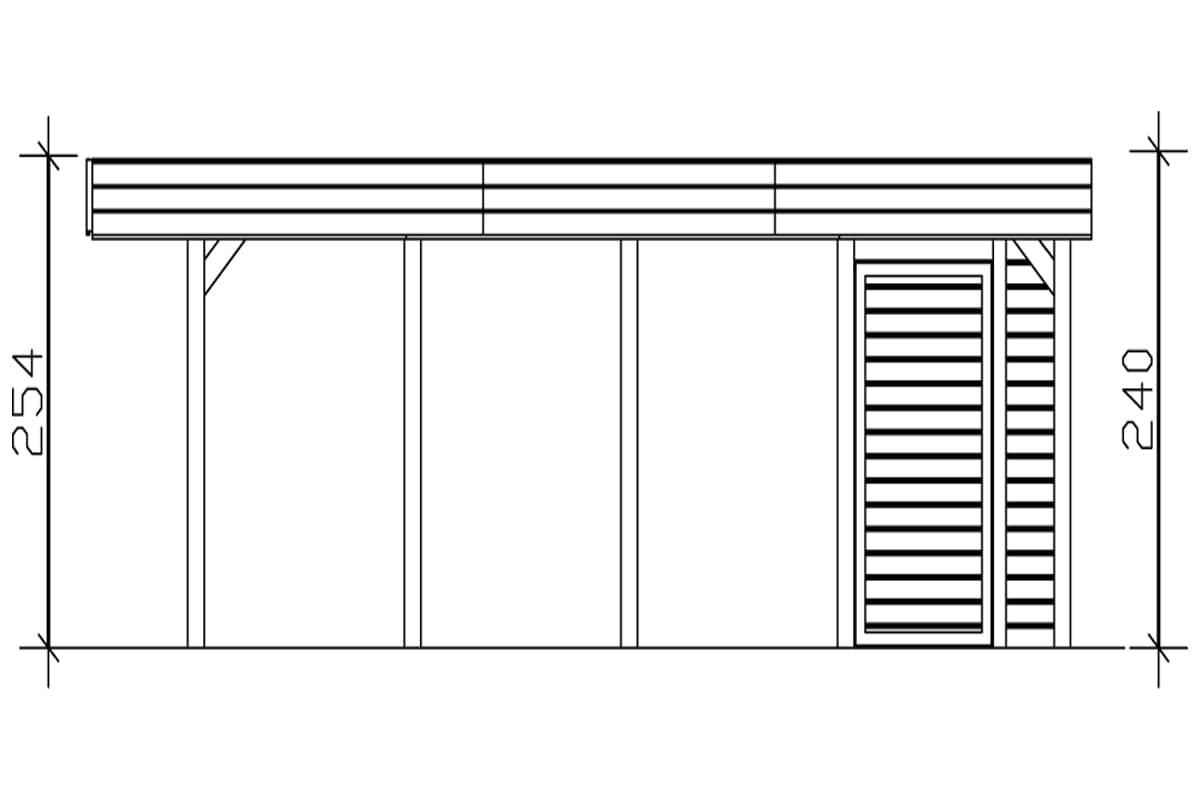 Skanholz Doppelcarport »Friesland Set 4«, Fichtenholz, 514 cm, dunkelgrau