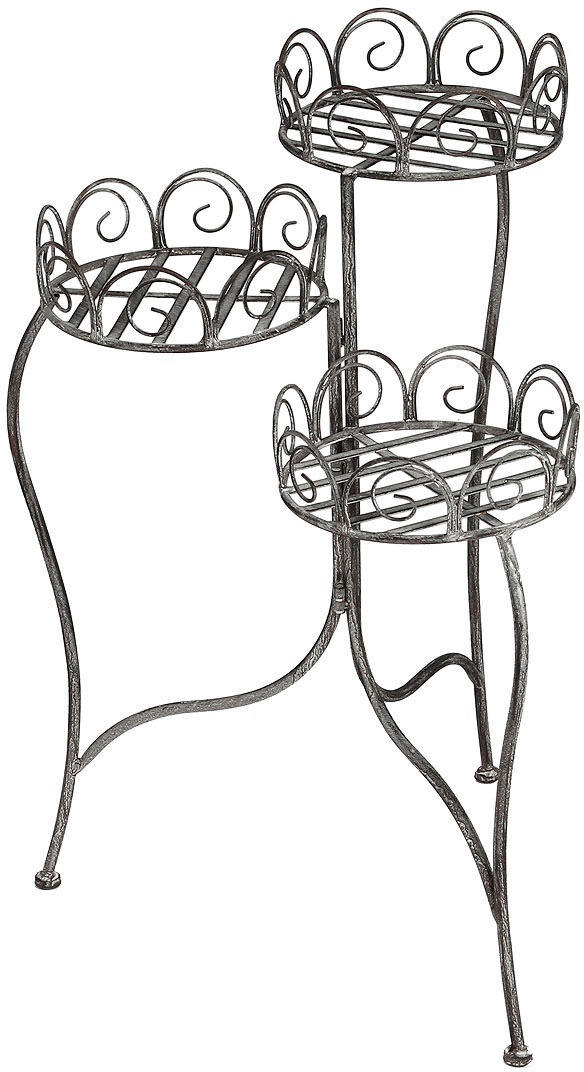 Blumenhocker AMBIENTE HAUS "Blumenständer in grau (H) 70cm", grau, B:52cm H:70cm T:43cm, Hocker, Blumenhocker