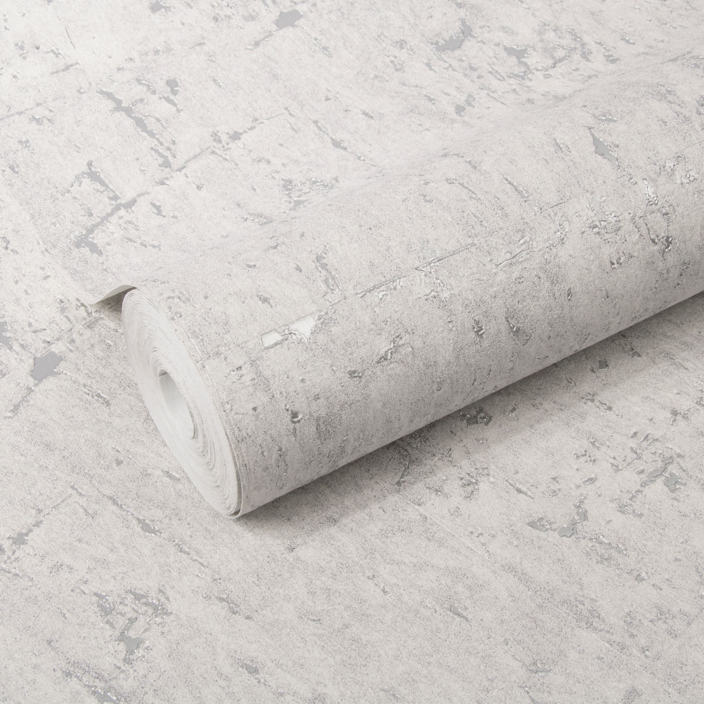 WOW Vliestapete »Kork Luxe« aufgeschäumt Hellgrau - 10m x 52cm