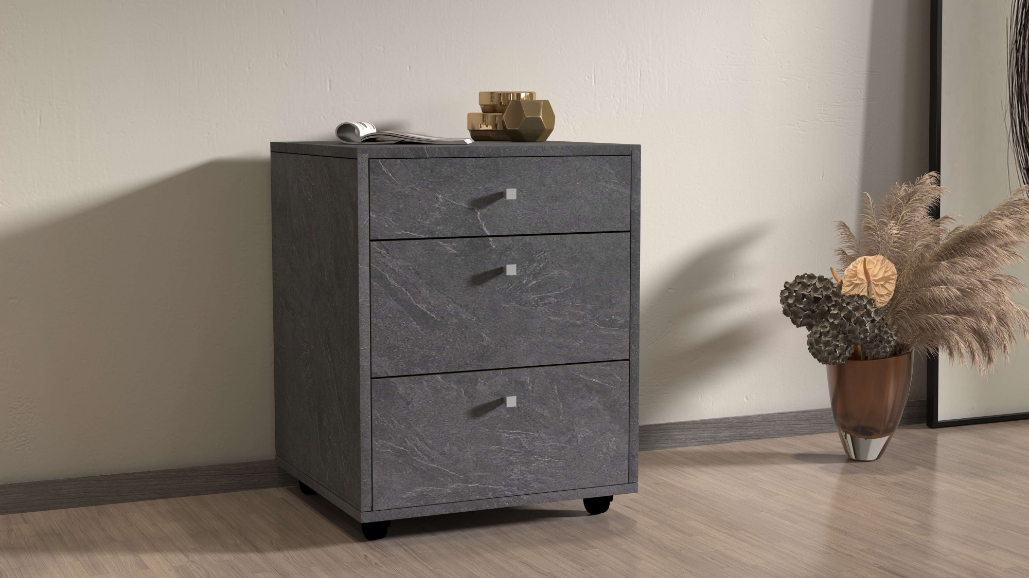 INOSIGN Rollcontainer »ESSE«, (1 St.), mit 3 Schubladen, Schreibtischcontainer, Höhe 61 cm