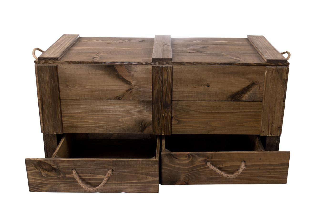 Holz Zollhaus Holzkiste »Vintage Dunkelbraun, 85 x 42 cm« Herkunftsland Ukraine, Holzart Kiefer