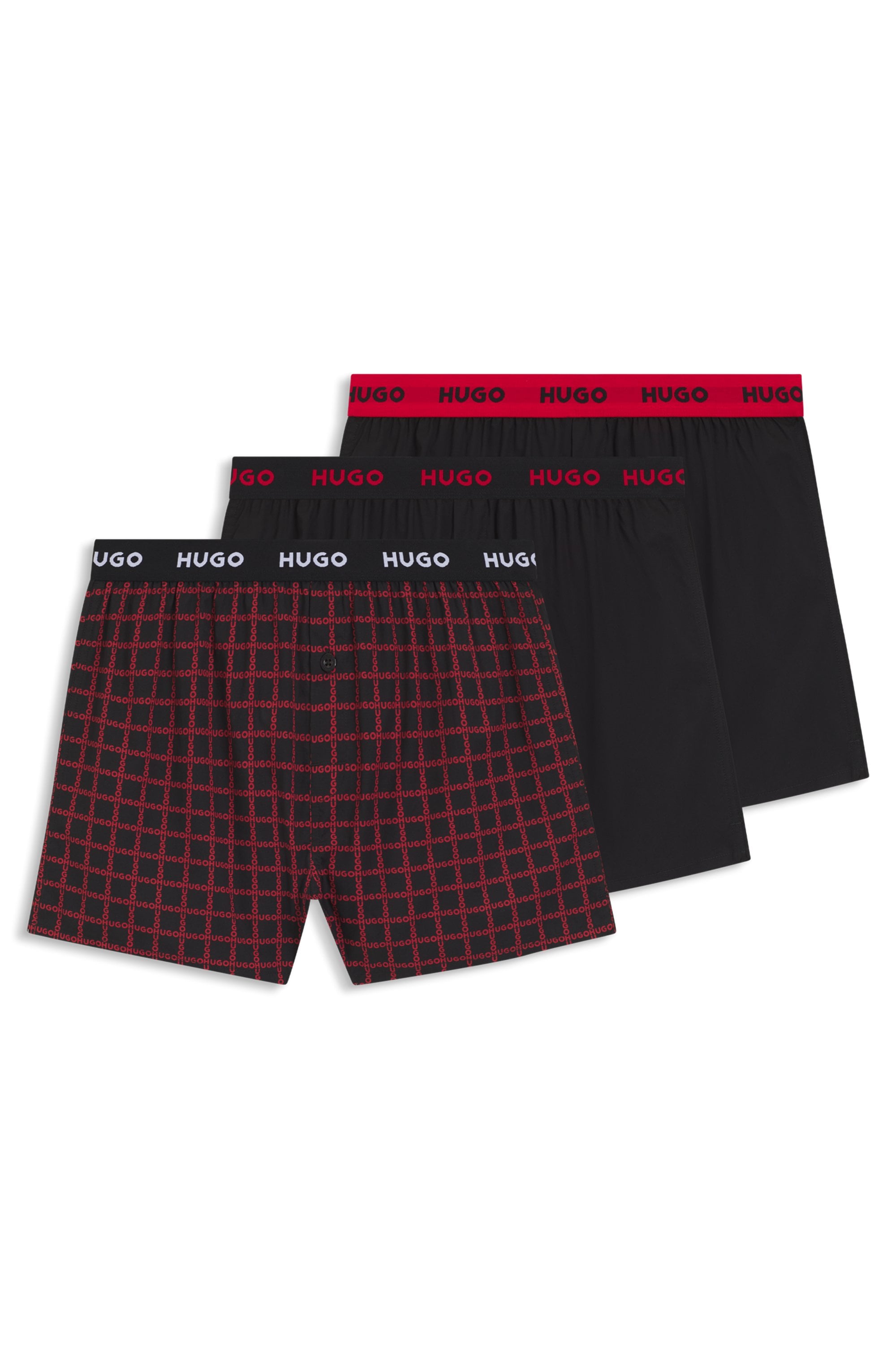 HUGO Underwear Webboxer »WOVEN BOXER TR« Packung, 3er-Pack, 3 Stk. Webboxer mit HUGO Schriftzug