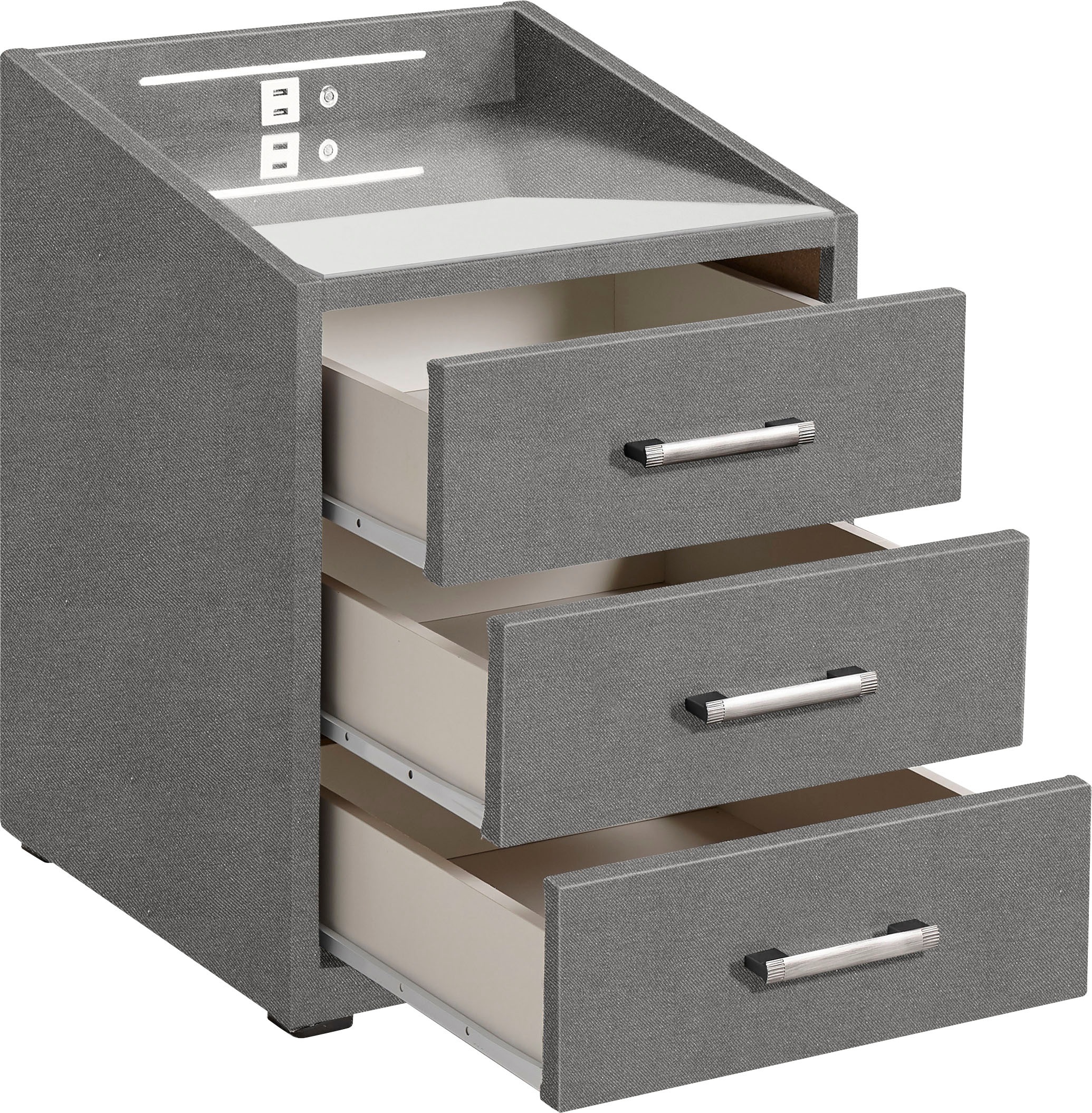 ED EXCITING DESIGN Nachtkonsole »Moon« mit LED-Beleuchtung und USB-Anschluss & USB-C-Anschluss