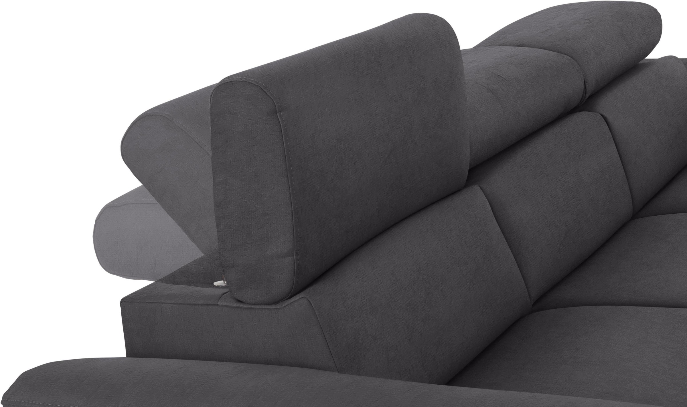 COTTA Ecksofa Komaris, Ecksofa, wahlweise mit RGB-LED-Beleuchtung und Bettfunktion/Bettkasten