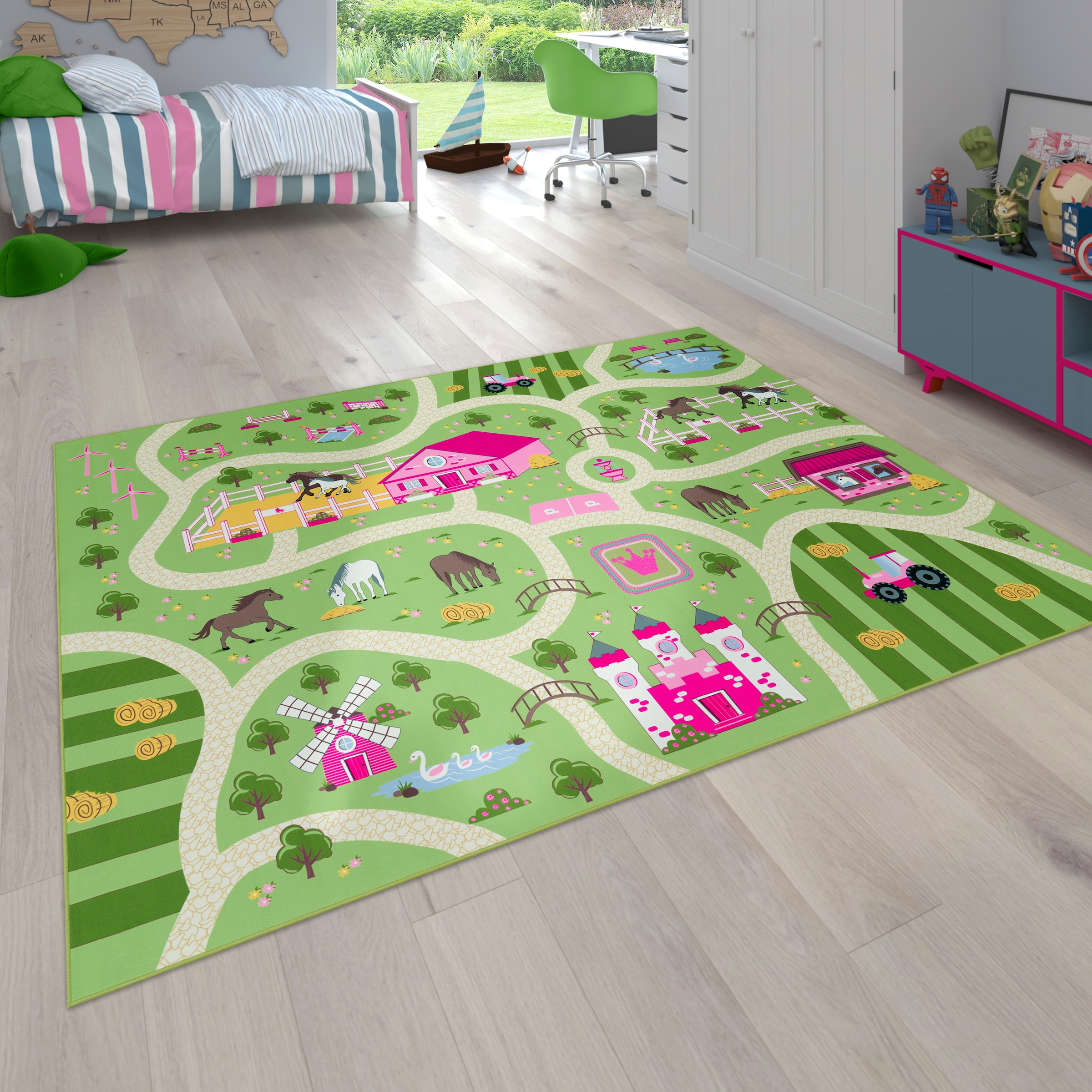 Spielteppich Kinderzimmer Teppich Kinderteppich Auto Straßen