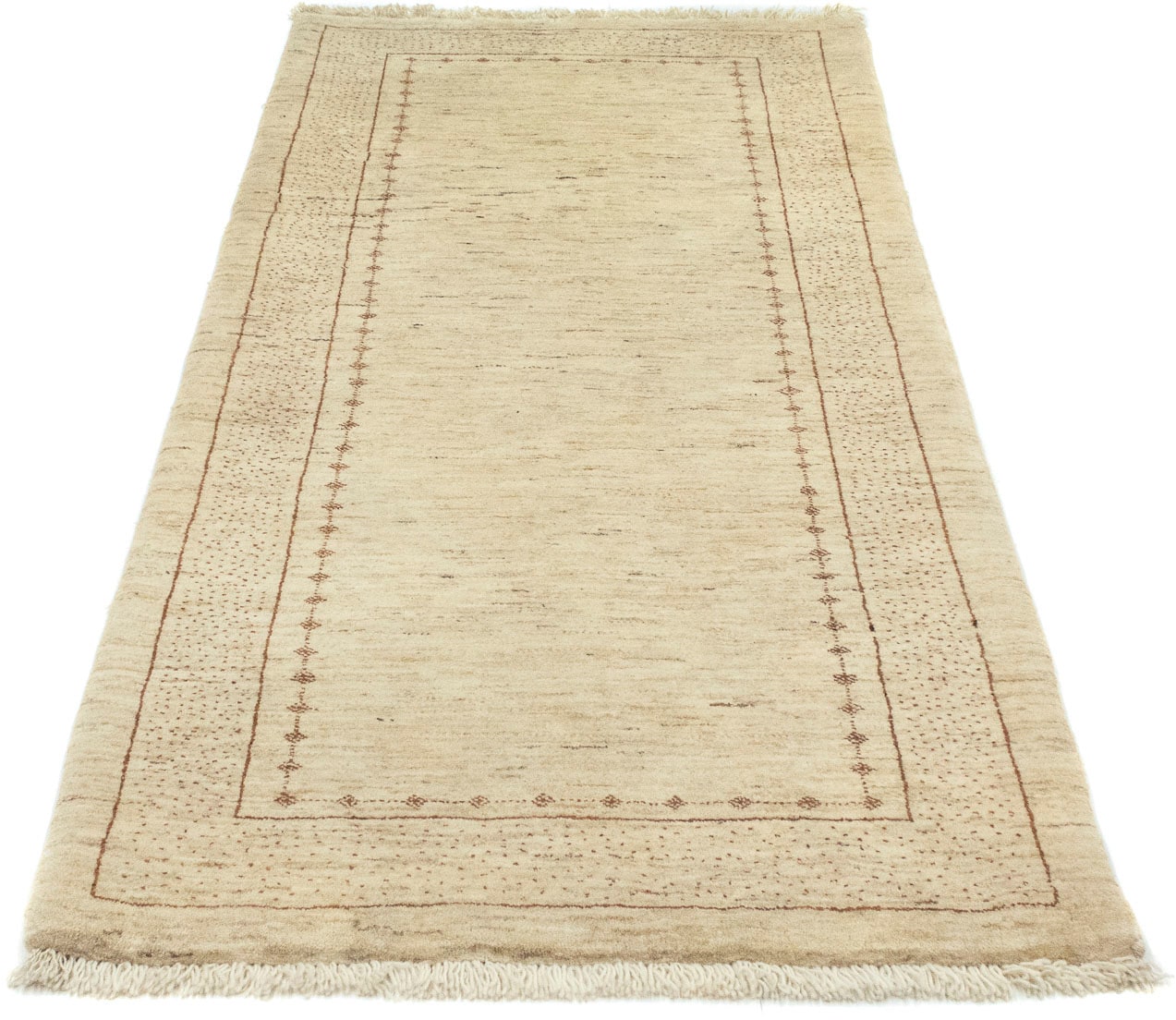 Teppich »Loribaft schnell morgenland Wollteppich handgeknüpft handgeknüpft naturweiß«, bestellen rechteckig, bequem und